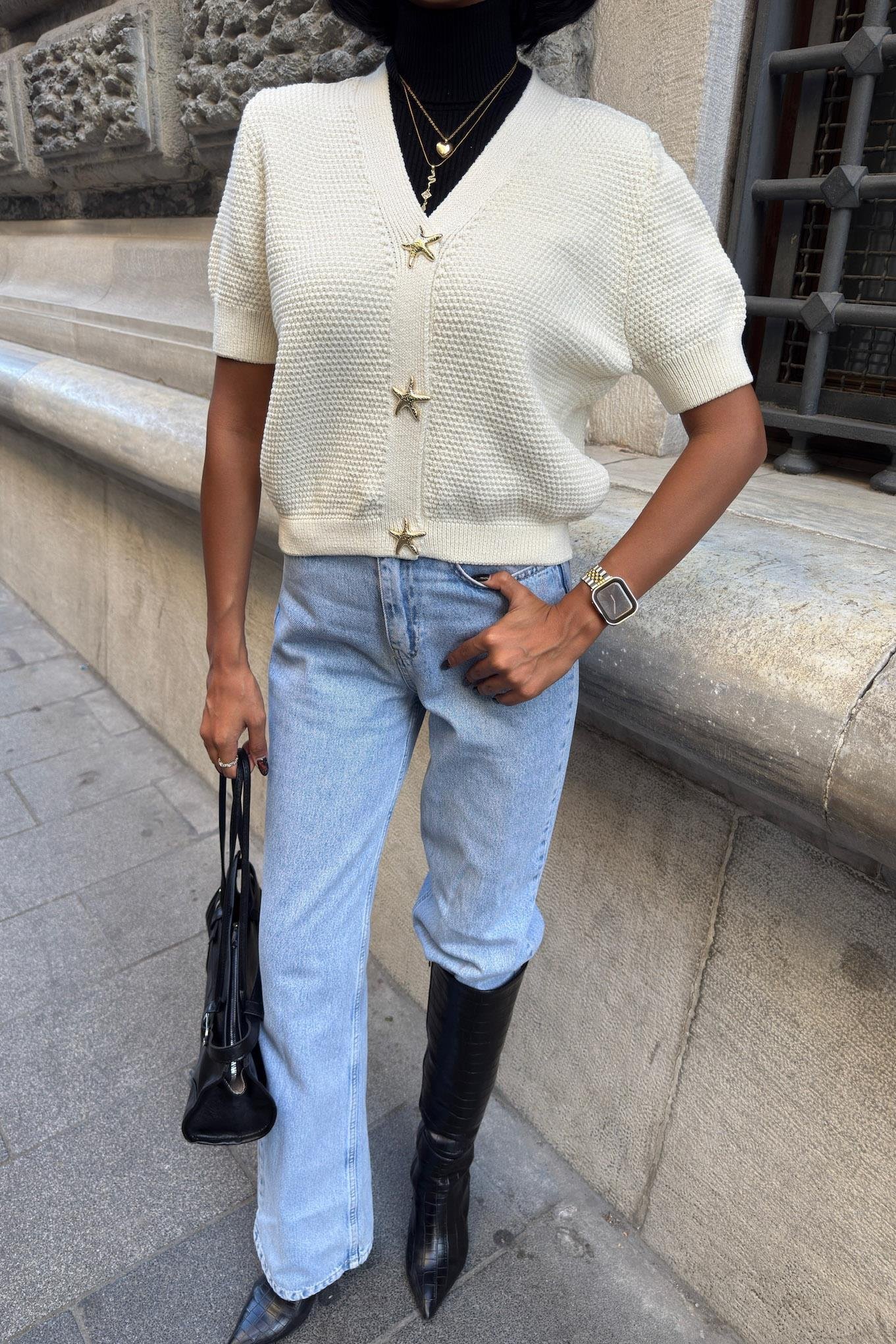 Asterya Gold Düğmeli Triko Hırka 5182 R3-C-K5