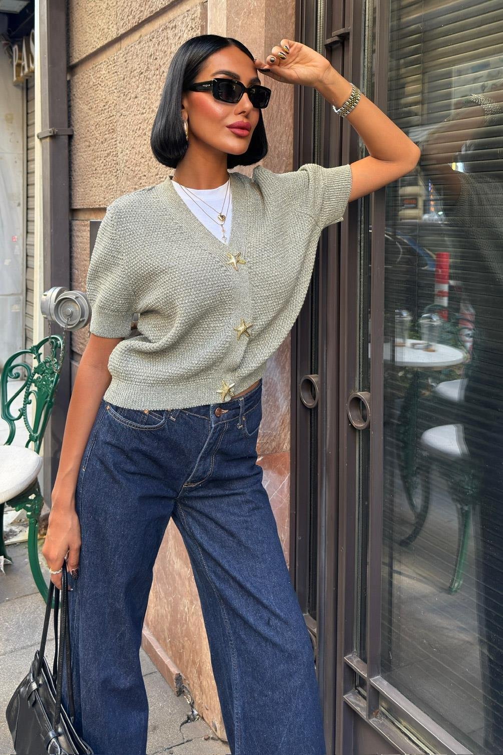 Asterya Gold Düğmeli Triko Hırka 5182 R3-C-K5