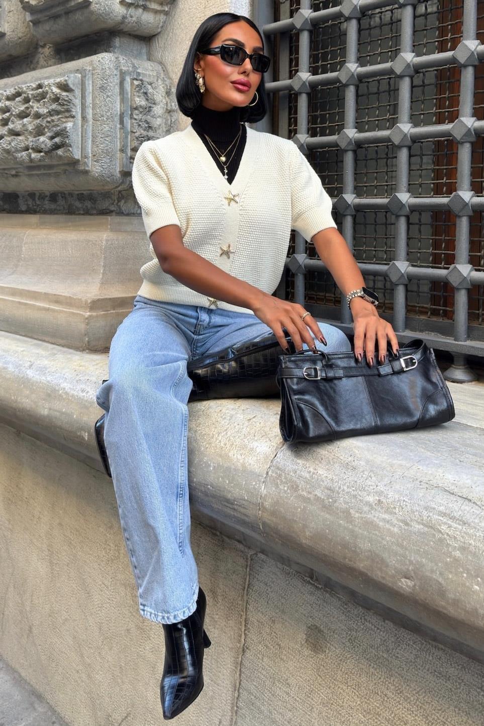 Asterya Gold Düğmeli Triko Hırka 5182 R3-C-K5