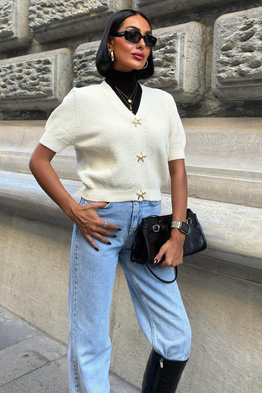 Asterya Gold Düğmeli Triko Hırka 5182 R3-C-K5