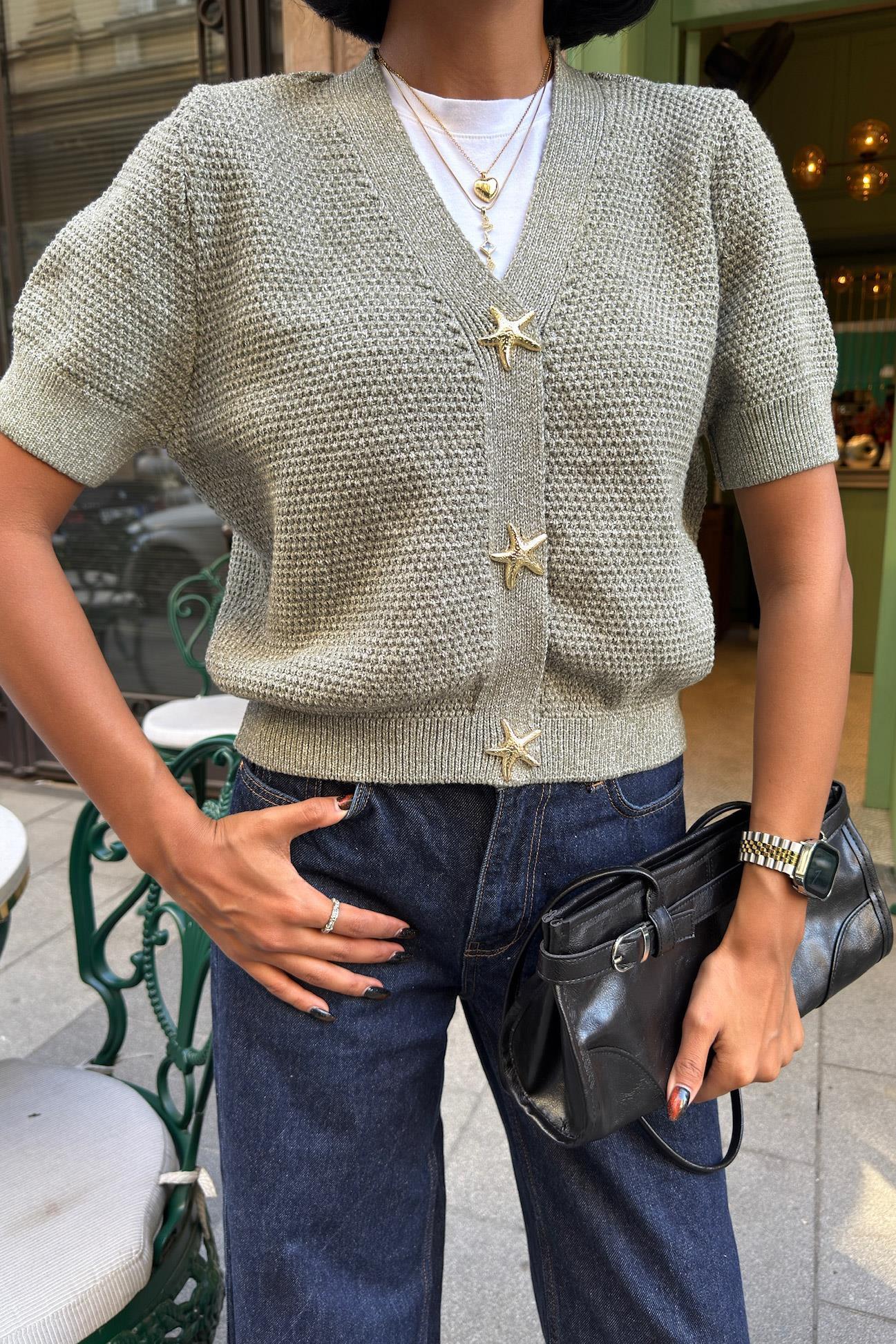 Asterya Gold Düğmeli Triko Hırka 5182 R3-C-K5