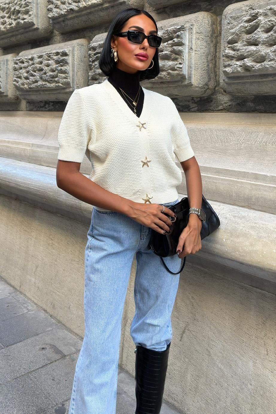 Asterya Gold Düğmeli Triko Hırka 5182 R3-C-K5