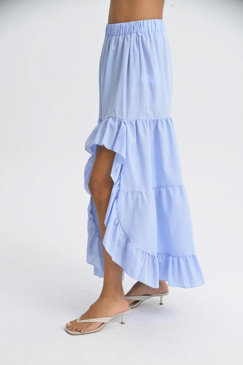 Audrey Fıfrlı Yırtmaç Detay Etek 4037 R6-I-K4