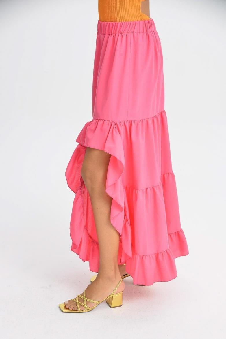 Audrey Fıfrlı Yırtmaç Detay Etek 4037 R6-I-K4