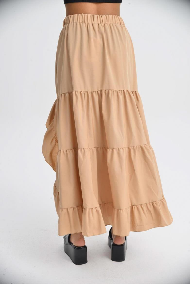 Audrey Fıfrlı Yırtmaç Detay Etek 4037 R6-I-K4