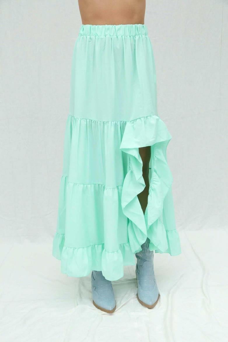 Audrey Fıfrlı Yırtmaç Detay Etek 4037 R6-I-K4