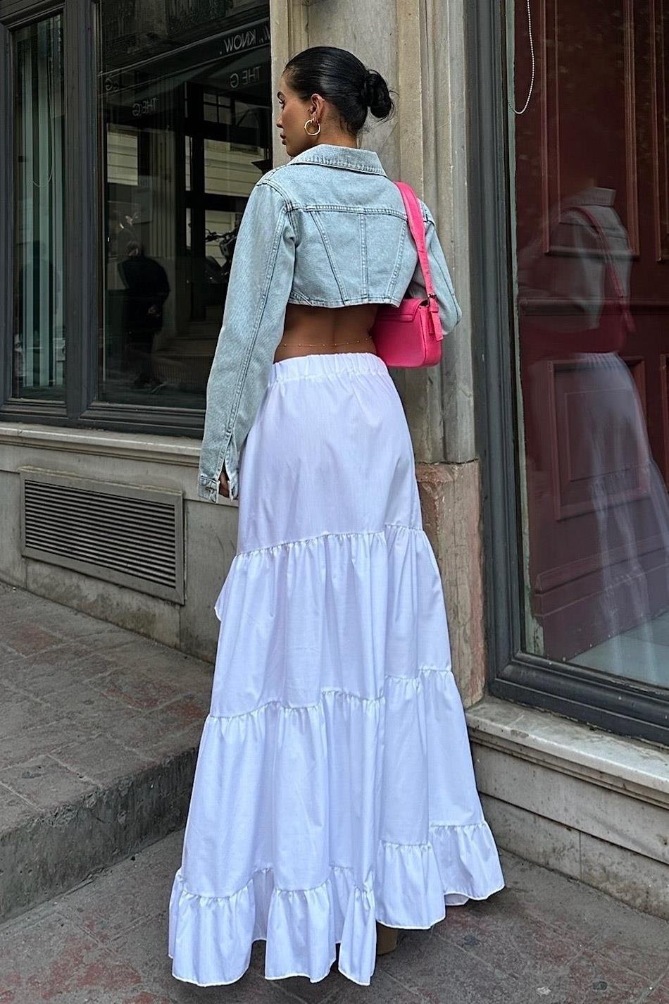 Audrey Fıfrlı Yırtmaç Detay Etek 4037 R6-I-K4