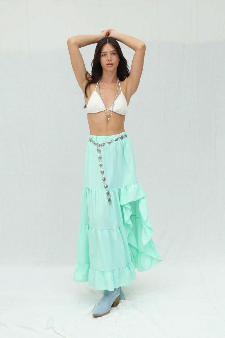 Audrey Fıfrlı Yırtmaç Detay Etek 4037 R6-I-K4