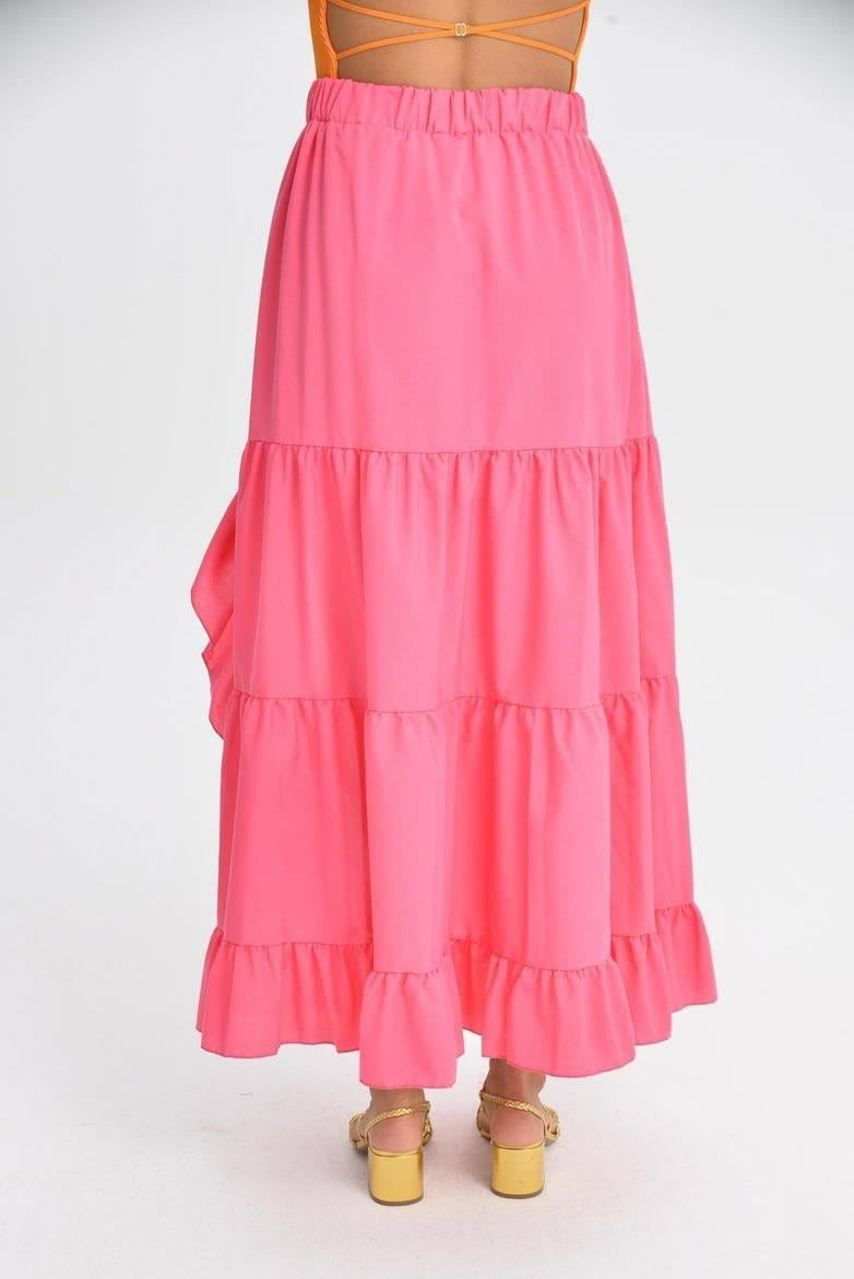 Audrey Fıfrlı Yırtmaç Detay Etek 4037 R6-I-K4