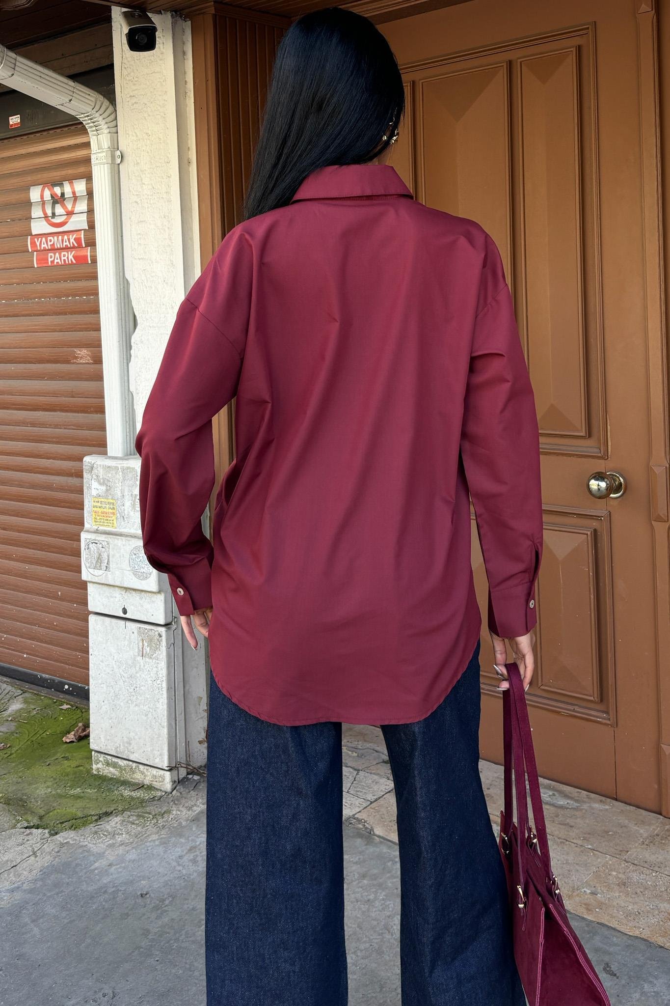 Ay Figürlü Taş İşlemeli Poplin Gömlek 3440 R10-B-K3