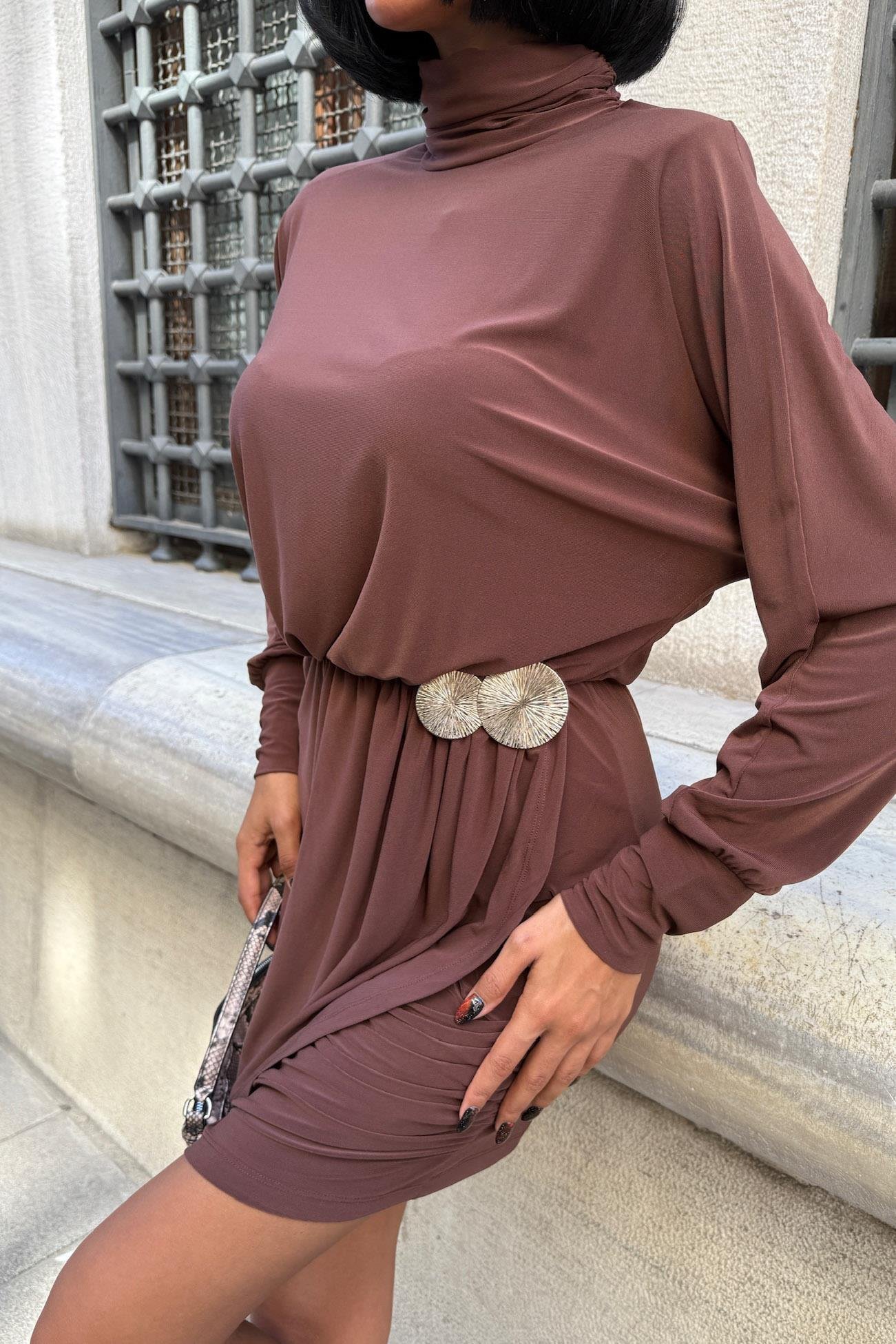 Beli Aksesuar Detaylı Sandy Elbise 2910 R8-A-K1