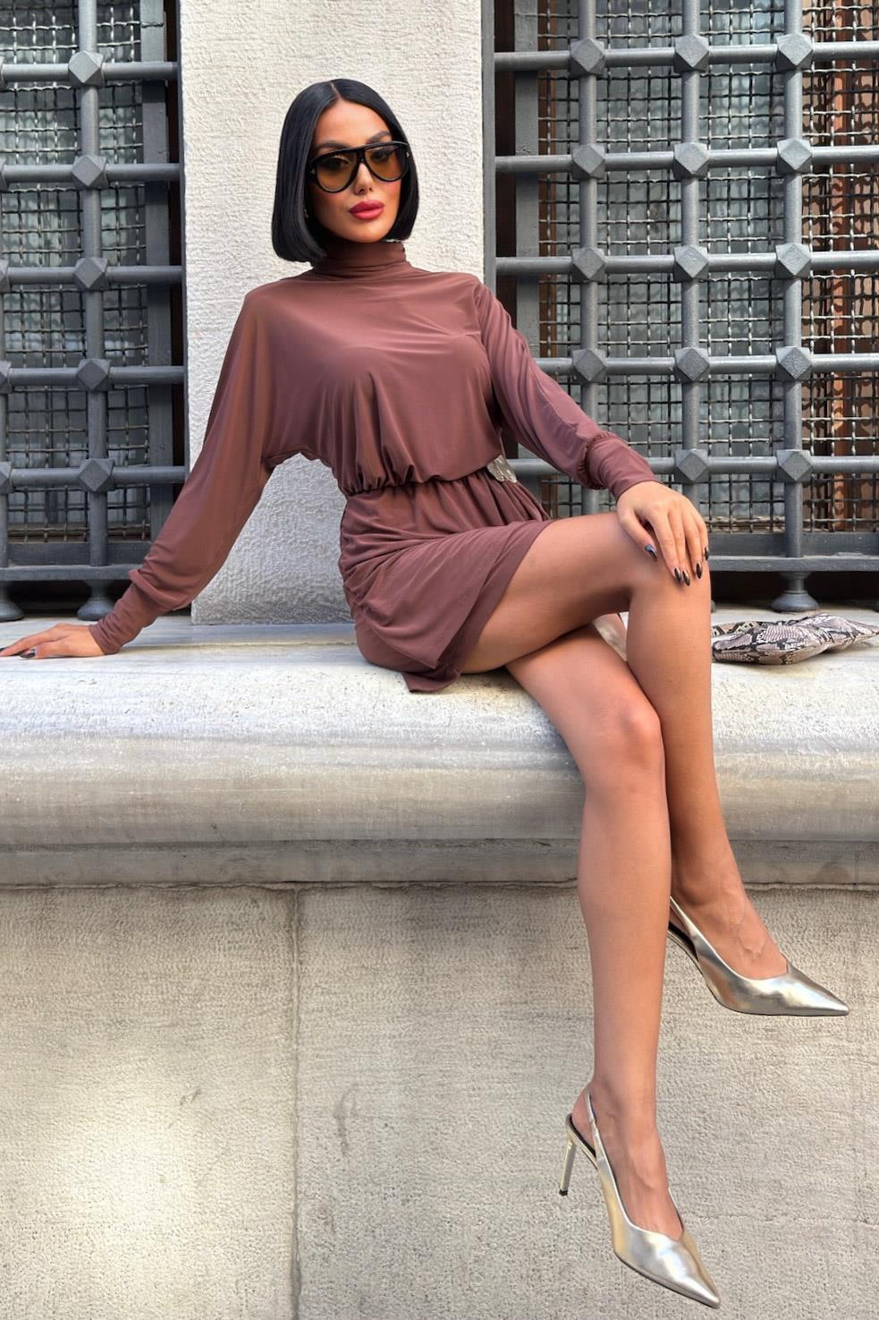 Beli Aksesuar Detaylı Sandy Elbise 2910 R8-A-K1