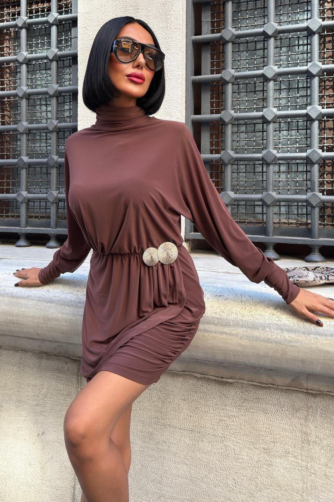 Beli Aksesuar Detaylı Sandy Elbise 2910 R8-A-K1