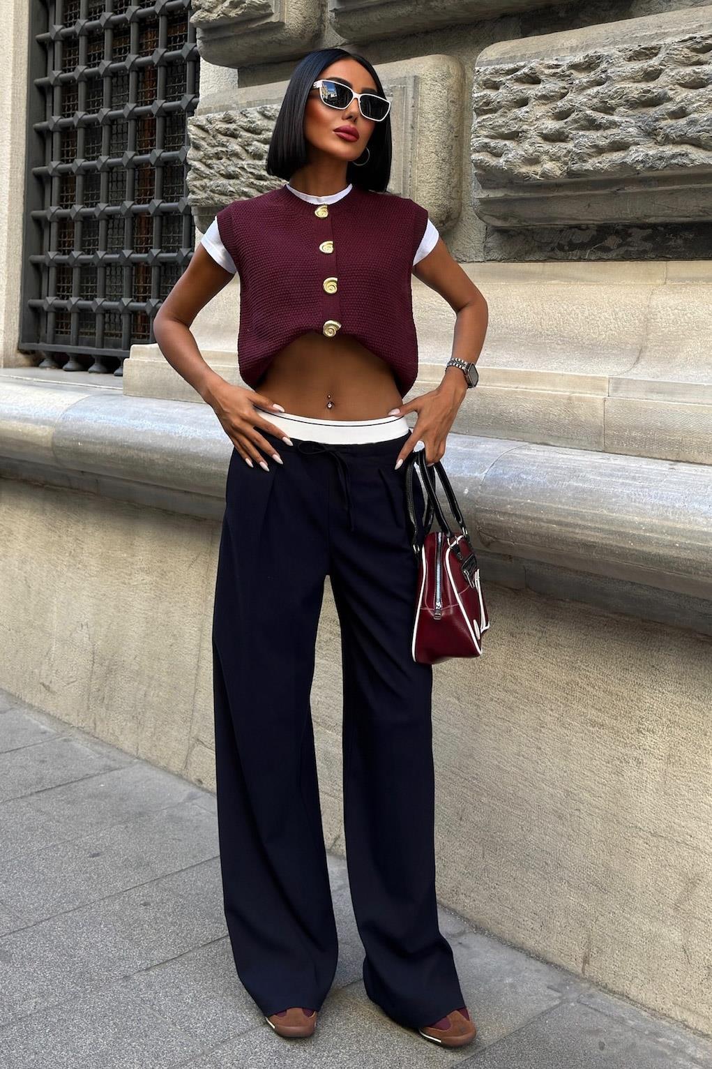 Beli Lastik Detaylı Rahat Pantolon 0087 R8-A-K4