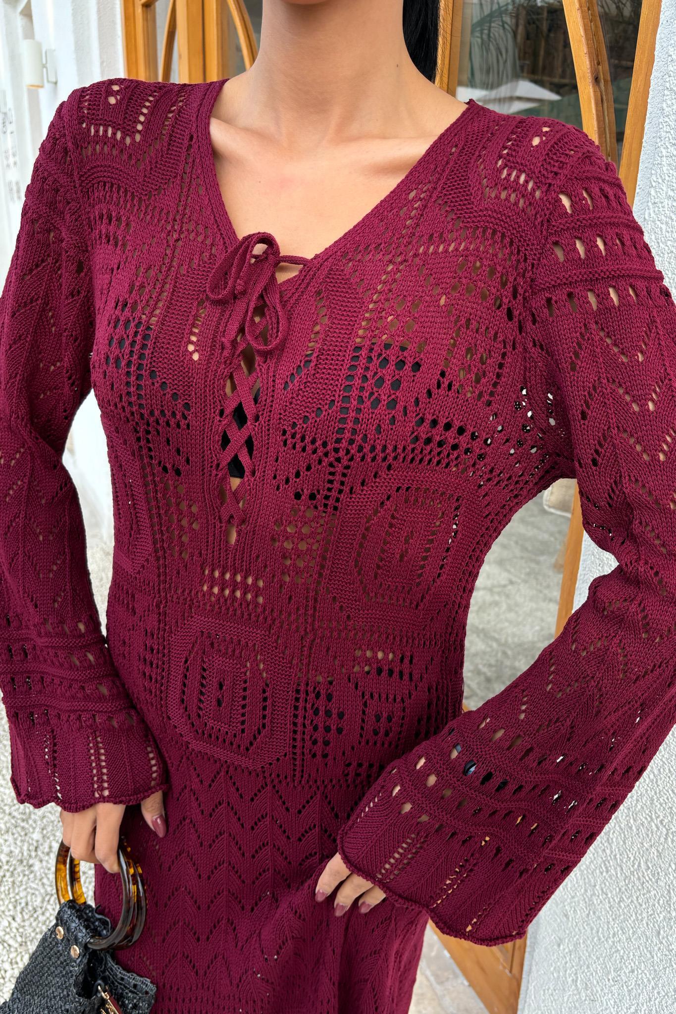 Birit Detaylı Ajurlu Elbise 2838 R1-I-K2