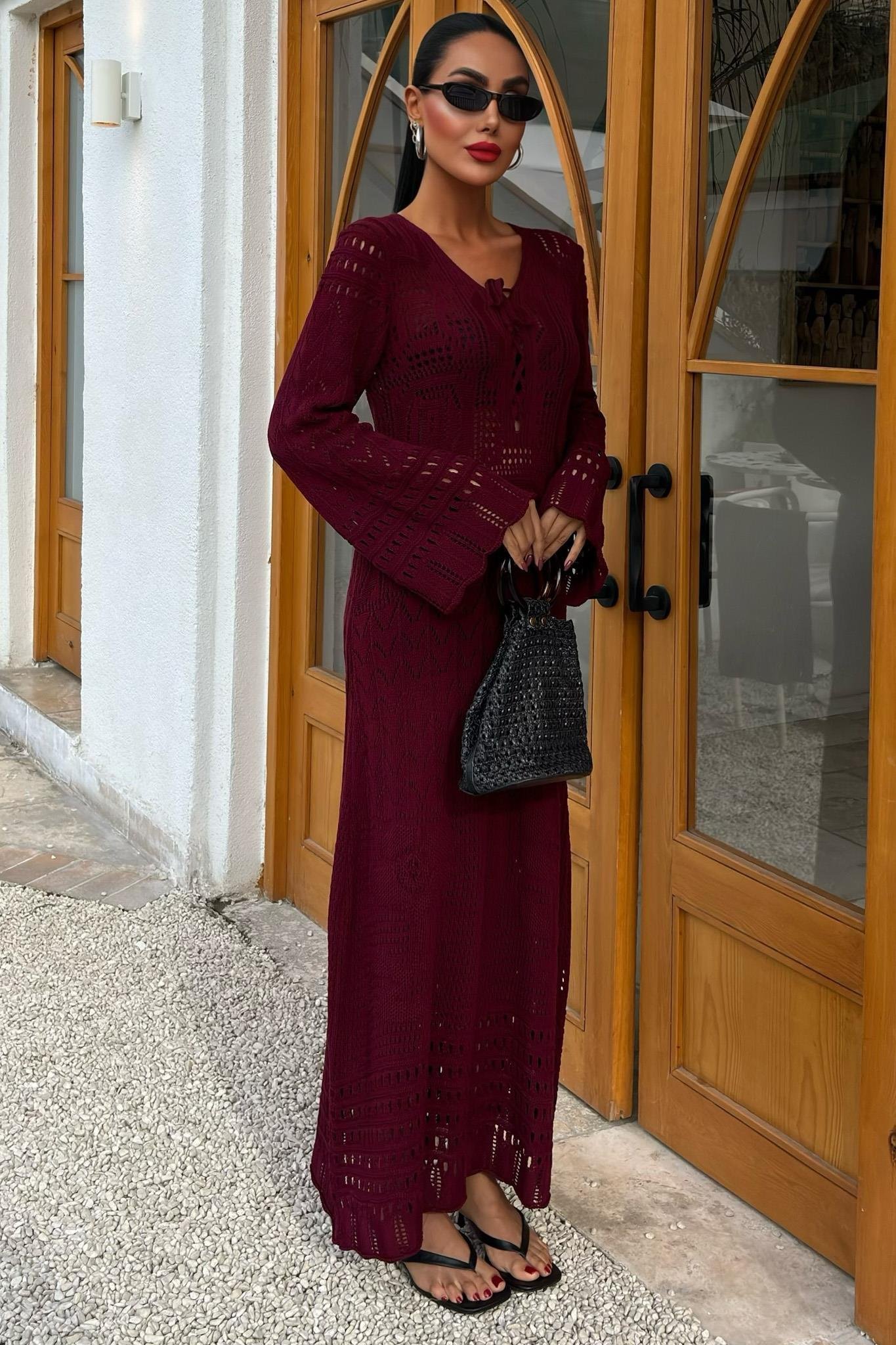 Birit Detaylı Ajurlu Elbise 2838 R1-I-K2