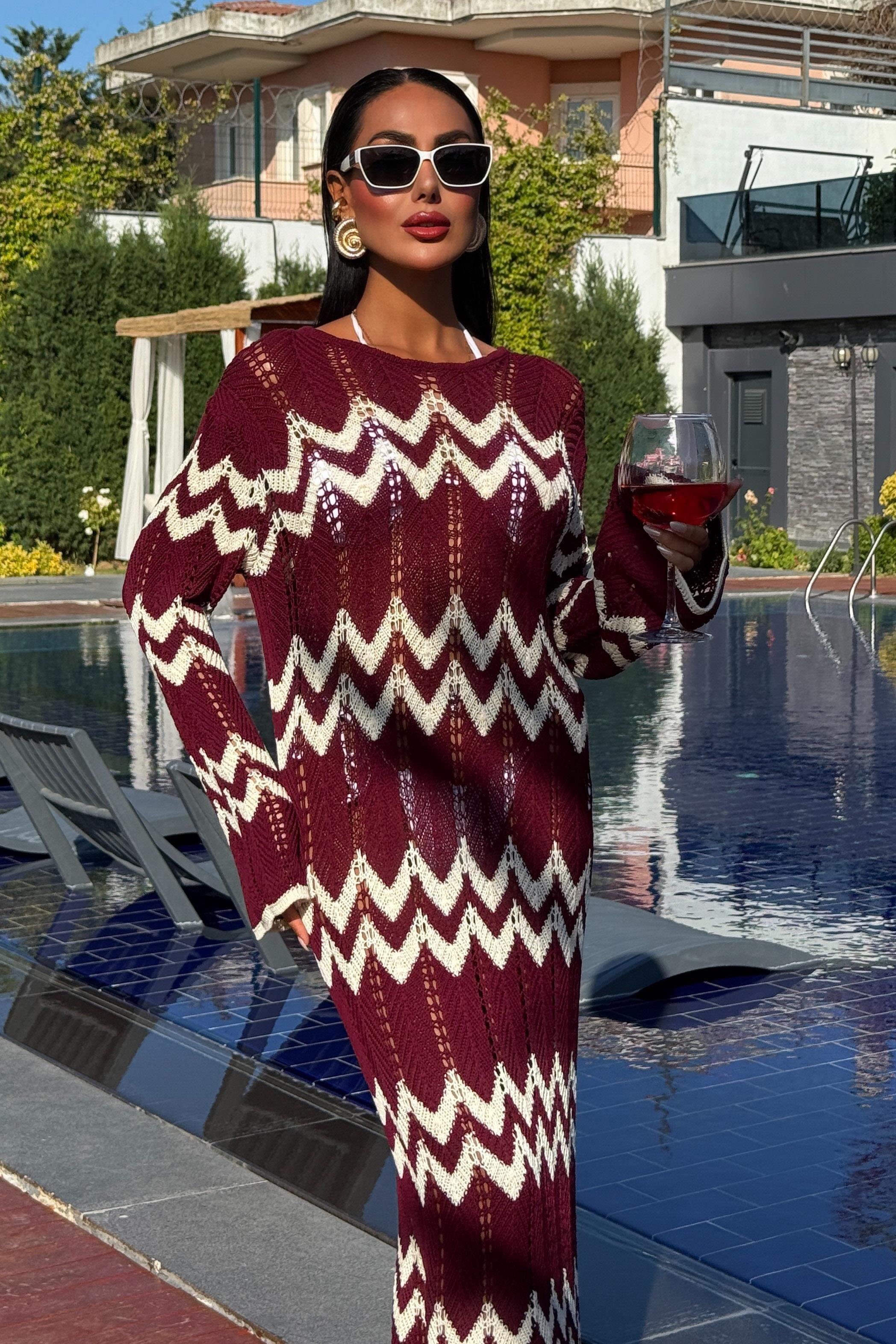 Birit Detaylı Ajurlu Elbise 2839 R1-F-K4