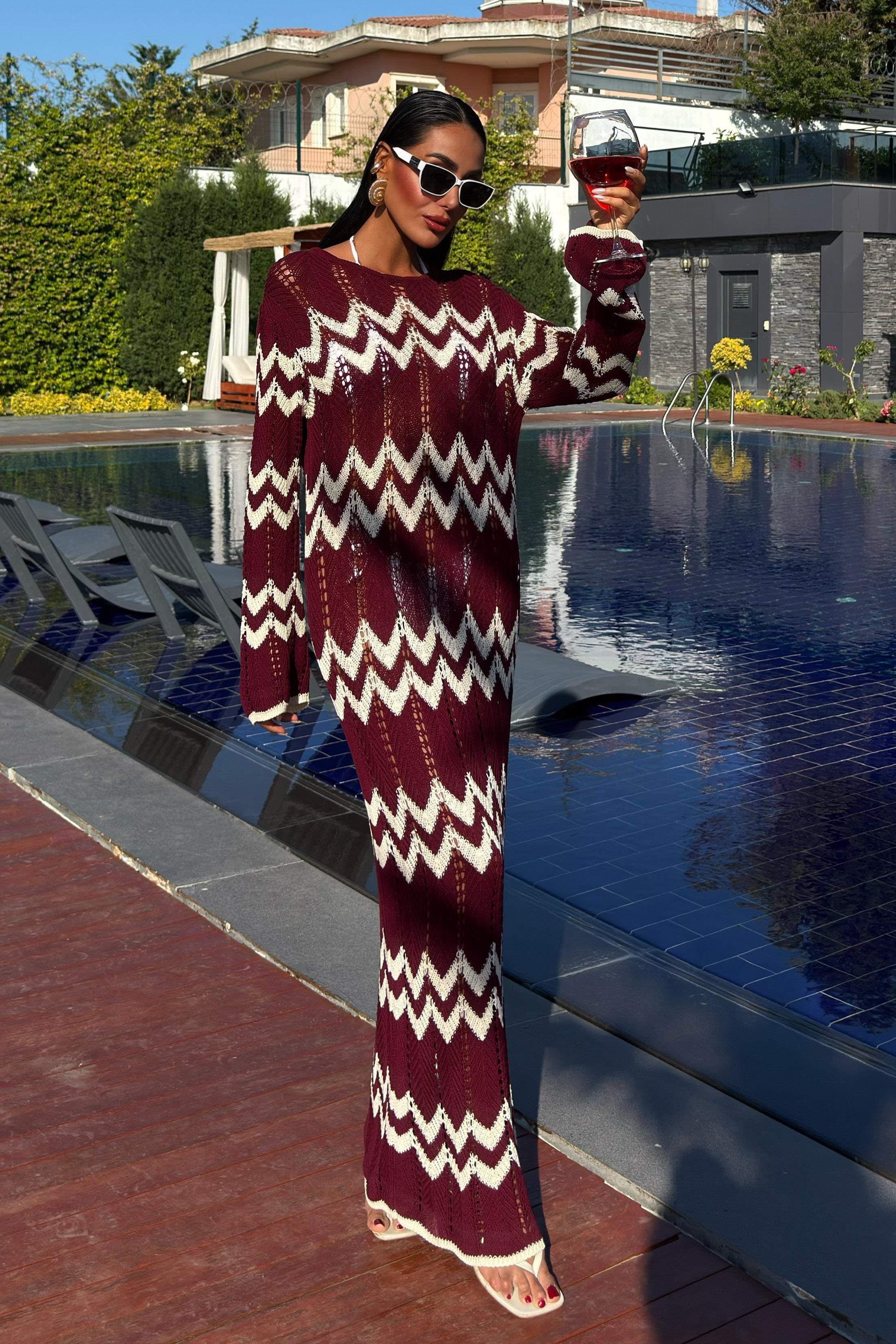 Birit Detaylı Ajurlu Elbise 2839 R1-F-K4