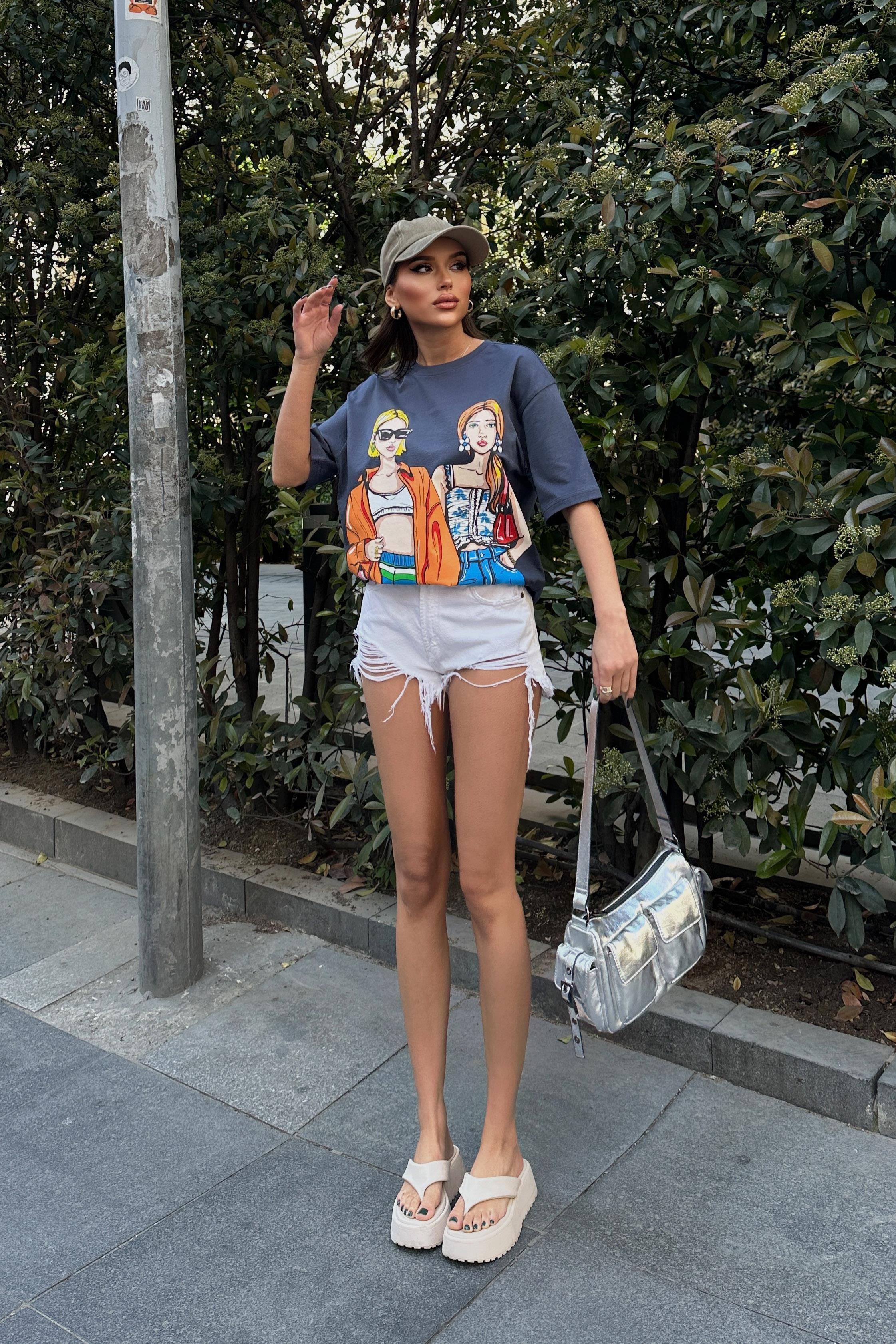 Bloom  Baskılı Tişört 8039-8