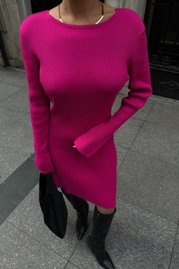 Brigita Sırt Dekolteli Triko Elbise 2532-01 R2-C-K4