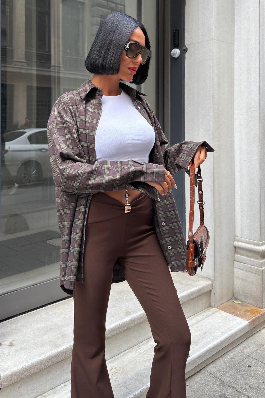 Büzgü ve Toka Detaylı İspanyol Pantolon 0090 R7-C-K5