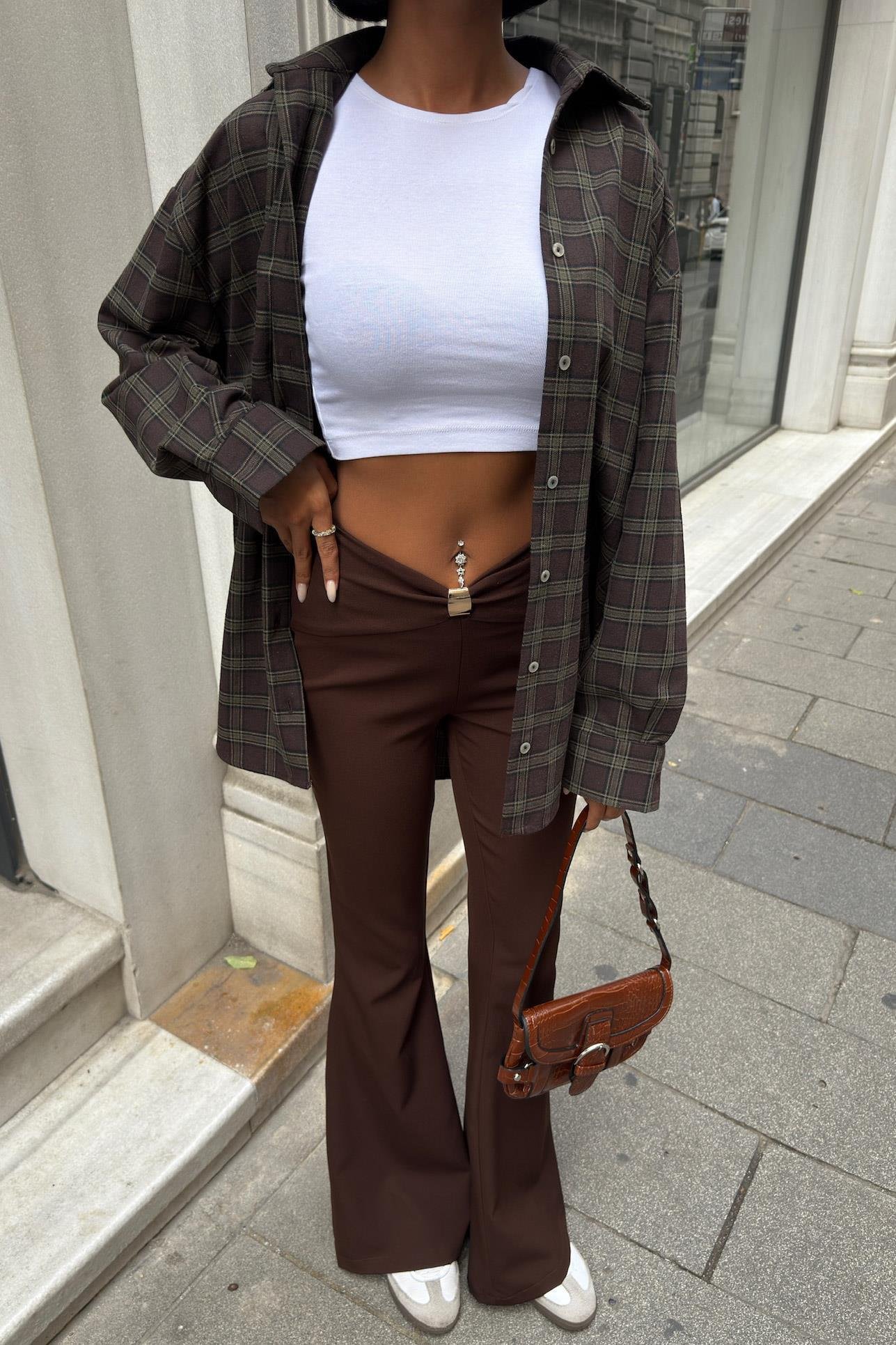 Büzgü ve Toka Detaylı İspanyol Pantolon 0090 R7-C-K5