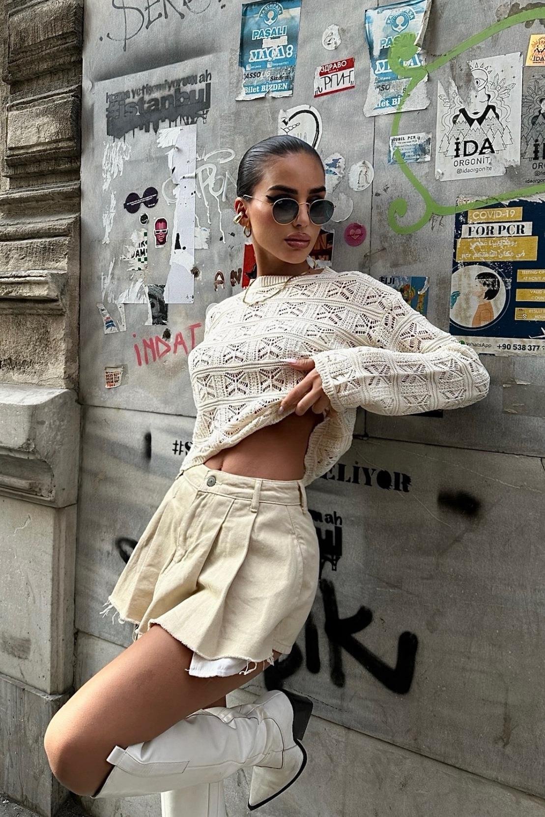 Cailey Kroşe  Bisiklet Yaka Kazak 1298-25 R2-F-K3