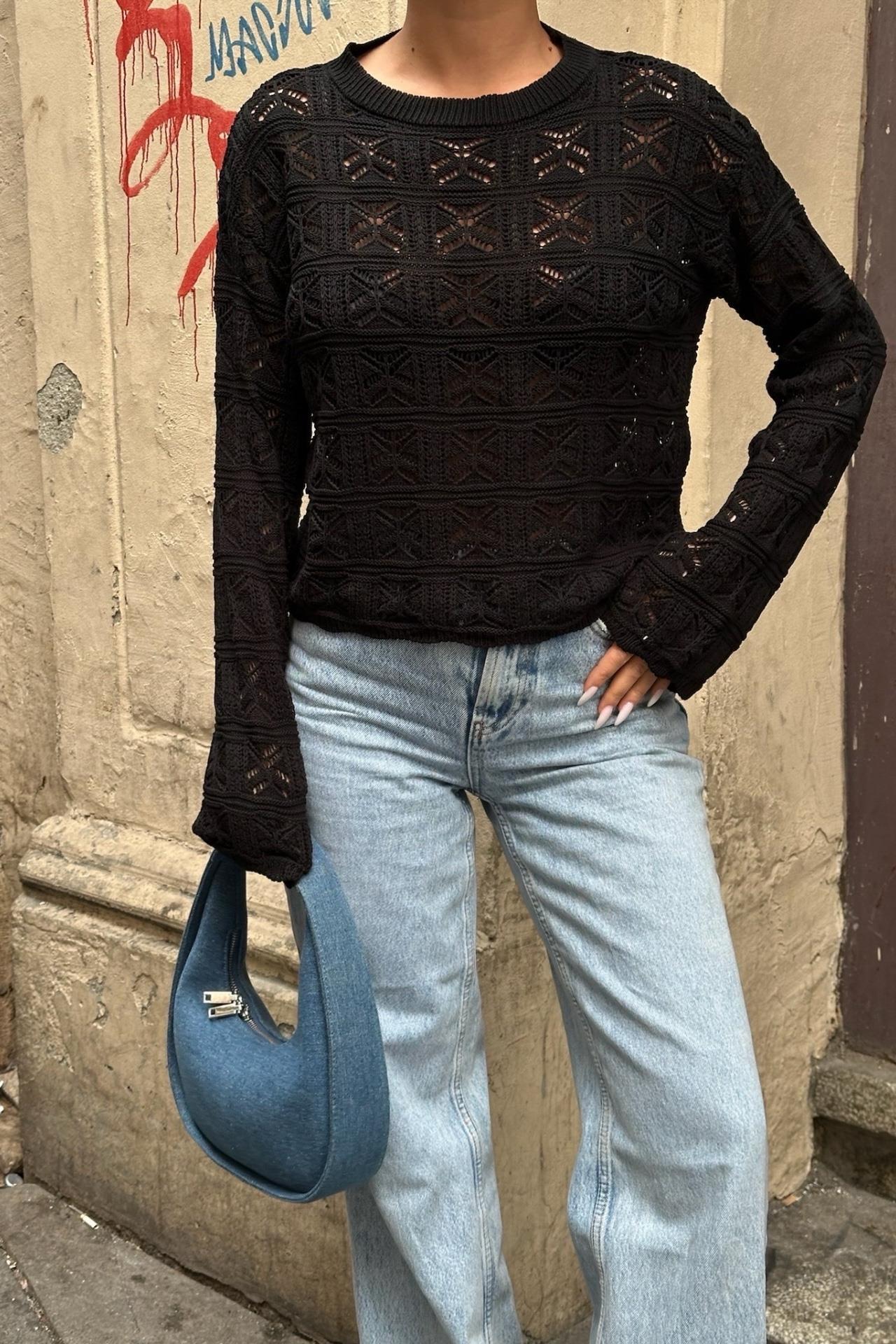 Cailey Kroşe  Bisiklet Yaka Kazak 1298-25 R2-F-K3