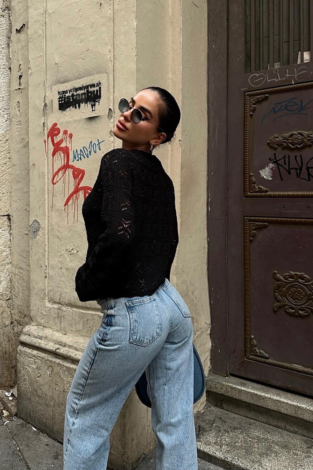 Cailey Kroşe  Bisiklet Yaka Kazak 1298-25 R2-F-K3