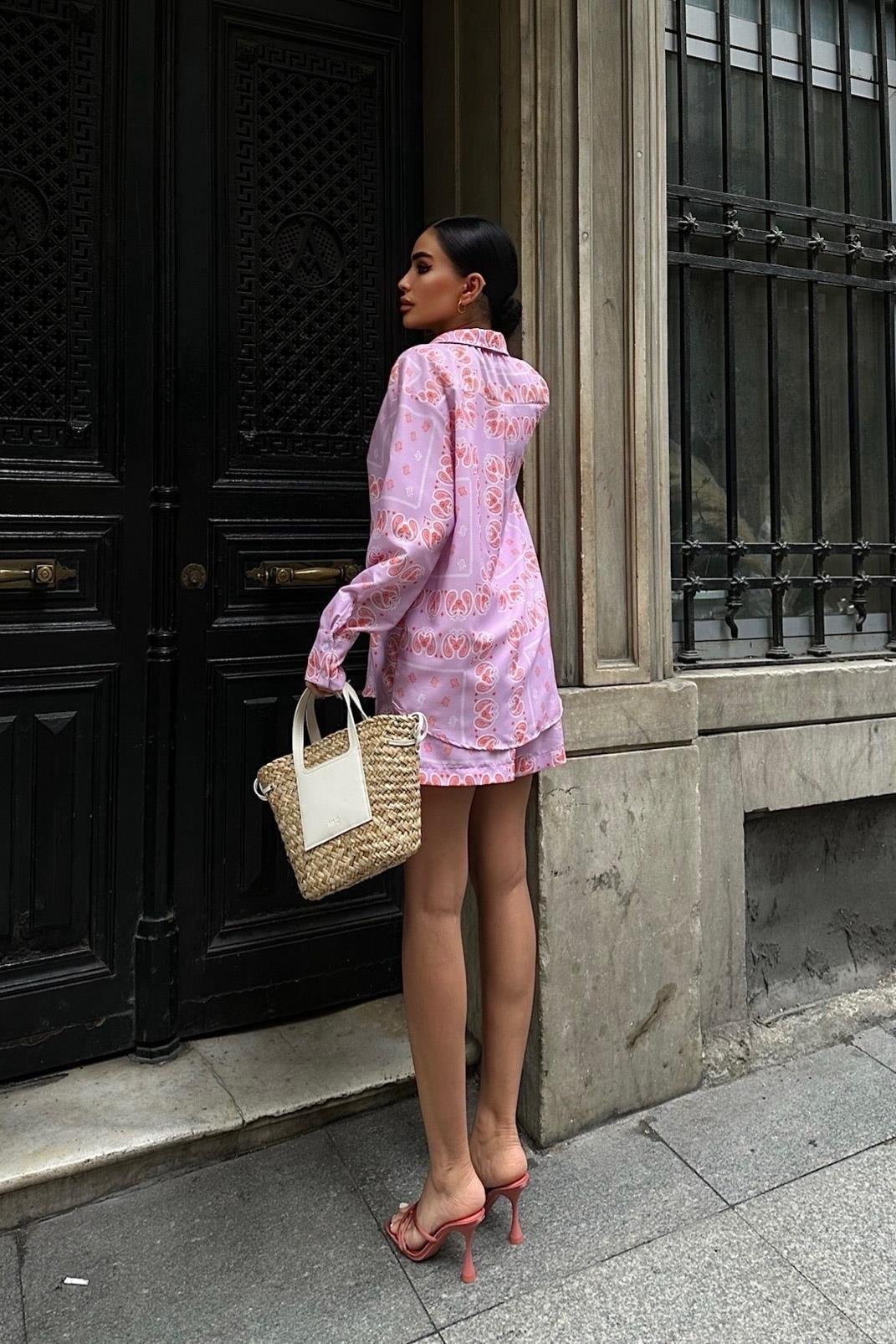 Carrıe Desenli Şortlu Takım 9720-08