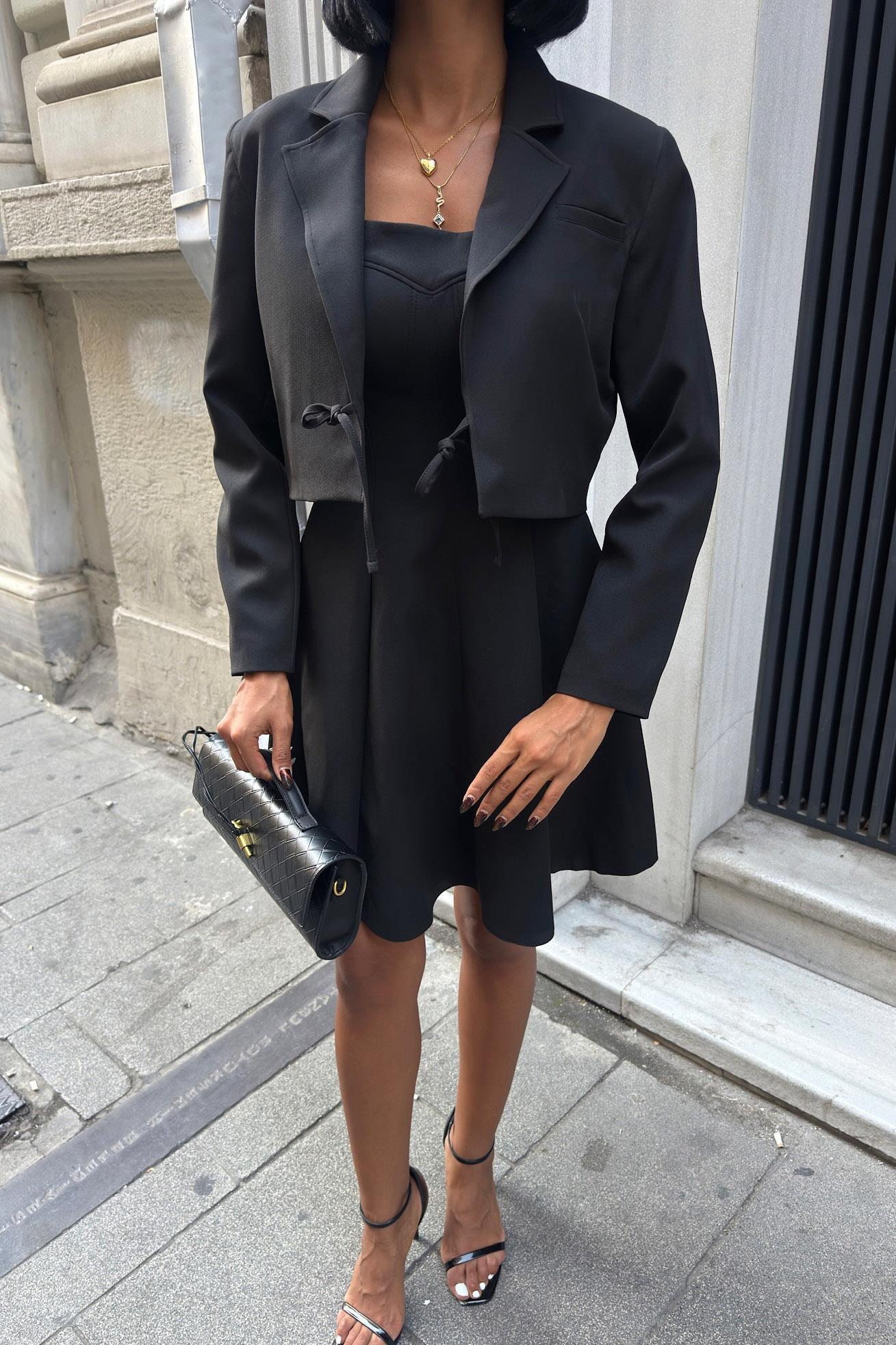 Ceket ve Kloş Etekli Elbise Takım 10259 R5-F-K2