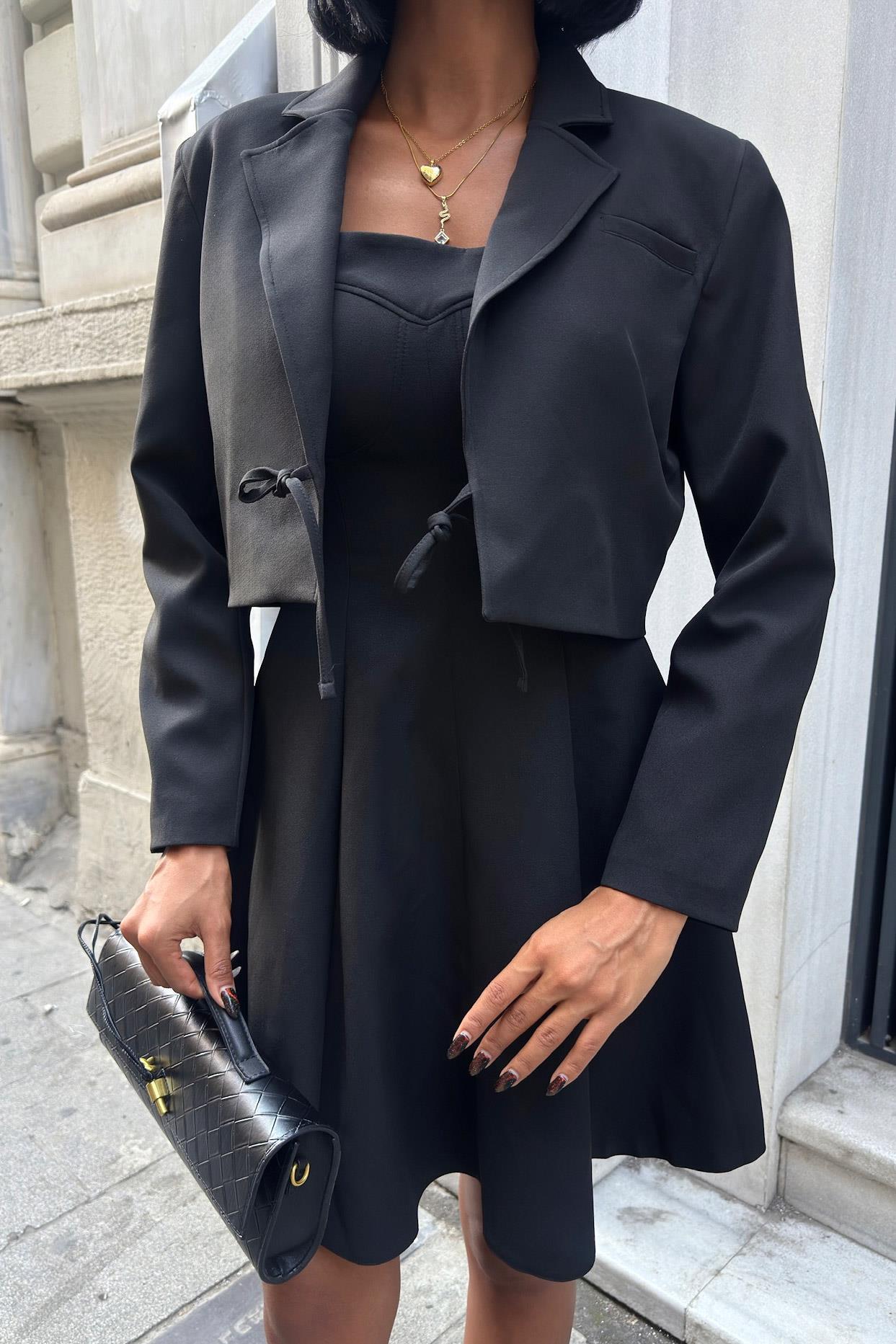 Ceket ve Kloş Etekli Elbise Takım 10259 R5-F-K2