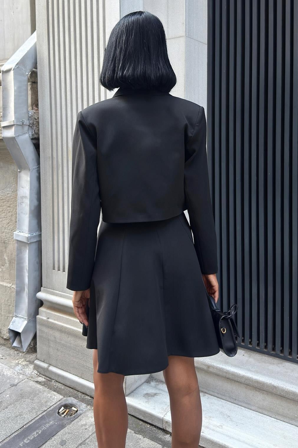 Ceket ve Kloş Etekli Elbise Takım 10259 R5-F-K2