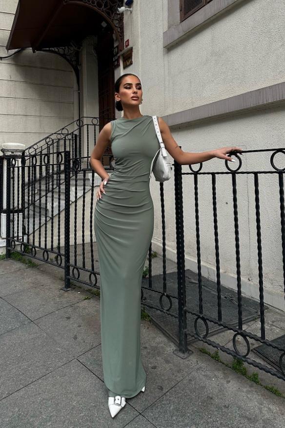 Cheeky Büzgülü Sandy Elbise 2656-8