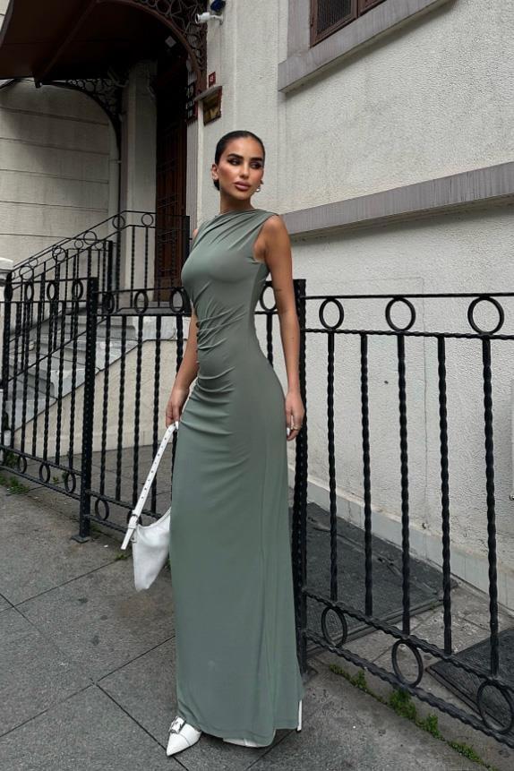 Cheeky Büzgülü Sandy Elbise 2656-8