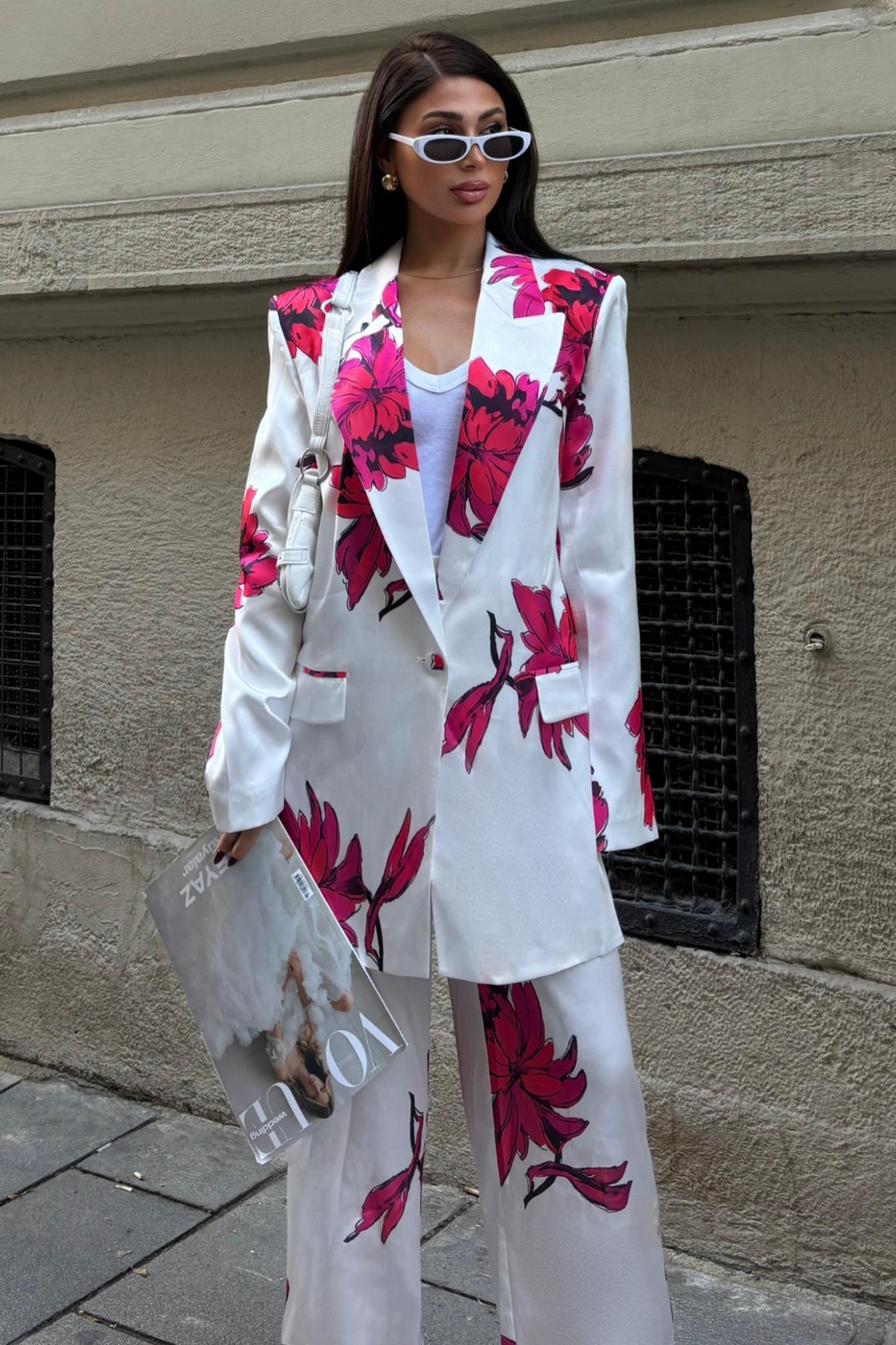 Çiçekli Chanel Saten Takım 10040 R6-B-K5