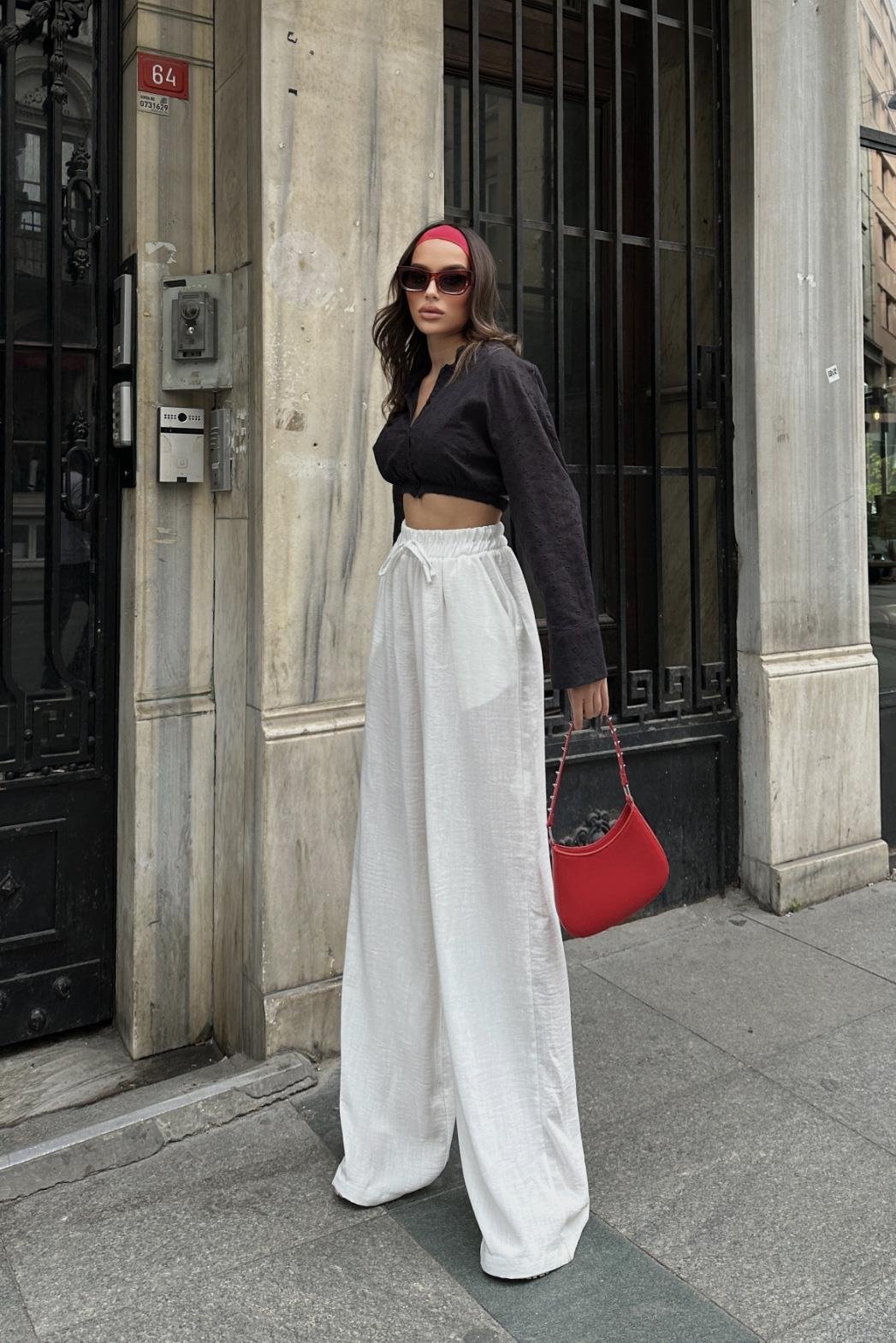 Coline Fistolu Crop Gömlek 3254-08 R5-B-K4