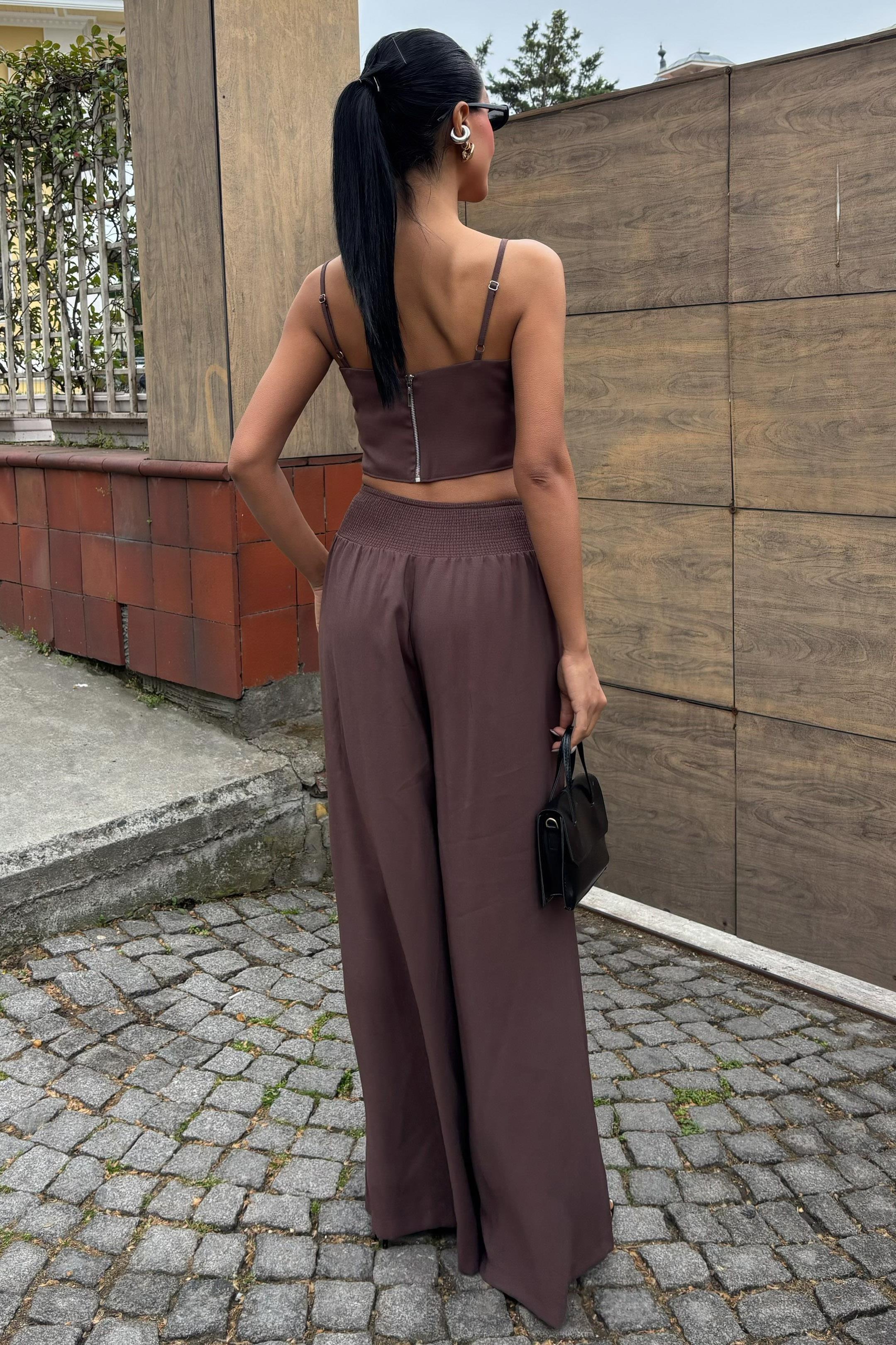 Crop Plazzo Pantolon Takım 10155-08