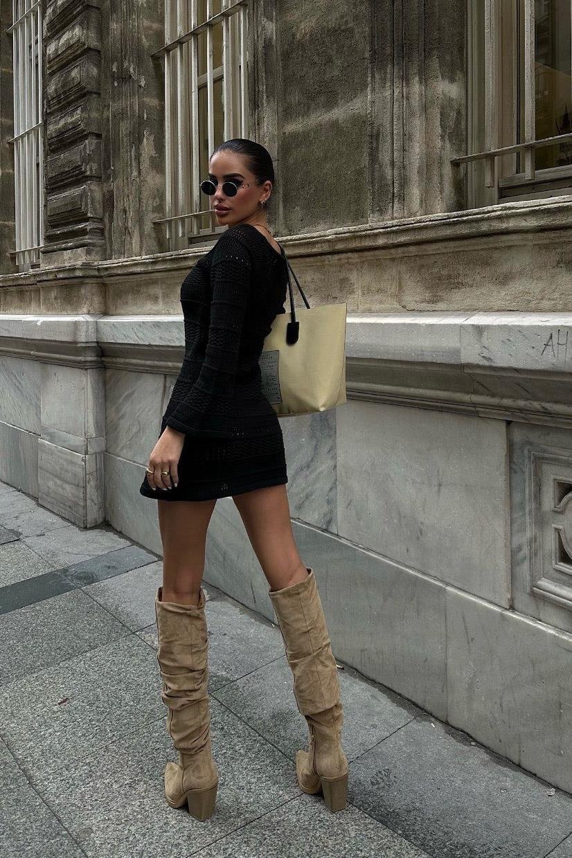 Daisy Kroşe Mini Elbise 2560-01 R2-D-K5