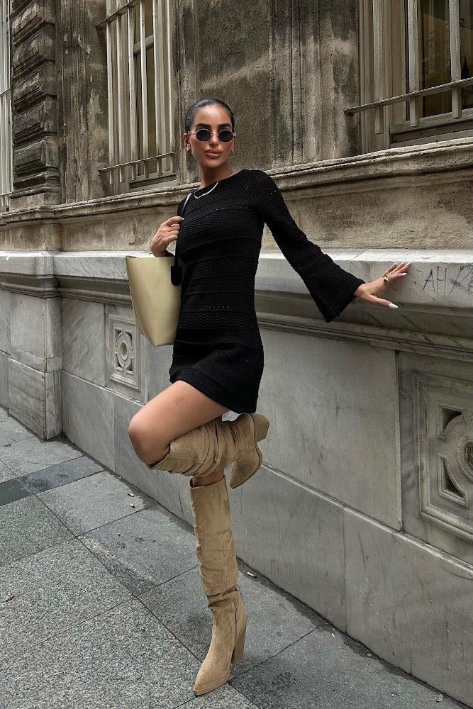 Daisy Kroşe Mini Elbise 2560-01 R2-D-K5