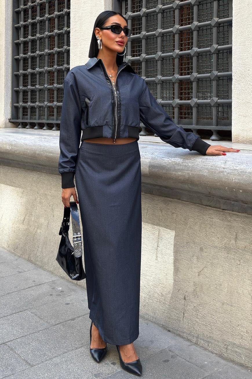 Daniel Suni Deri Bomber Ceket Takım 9940 R4-K-K2