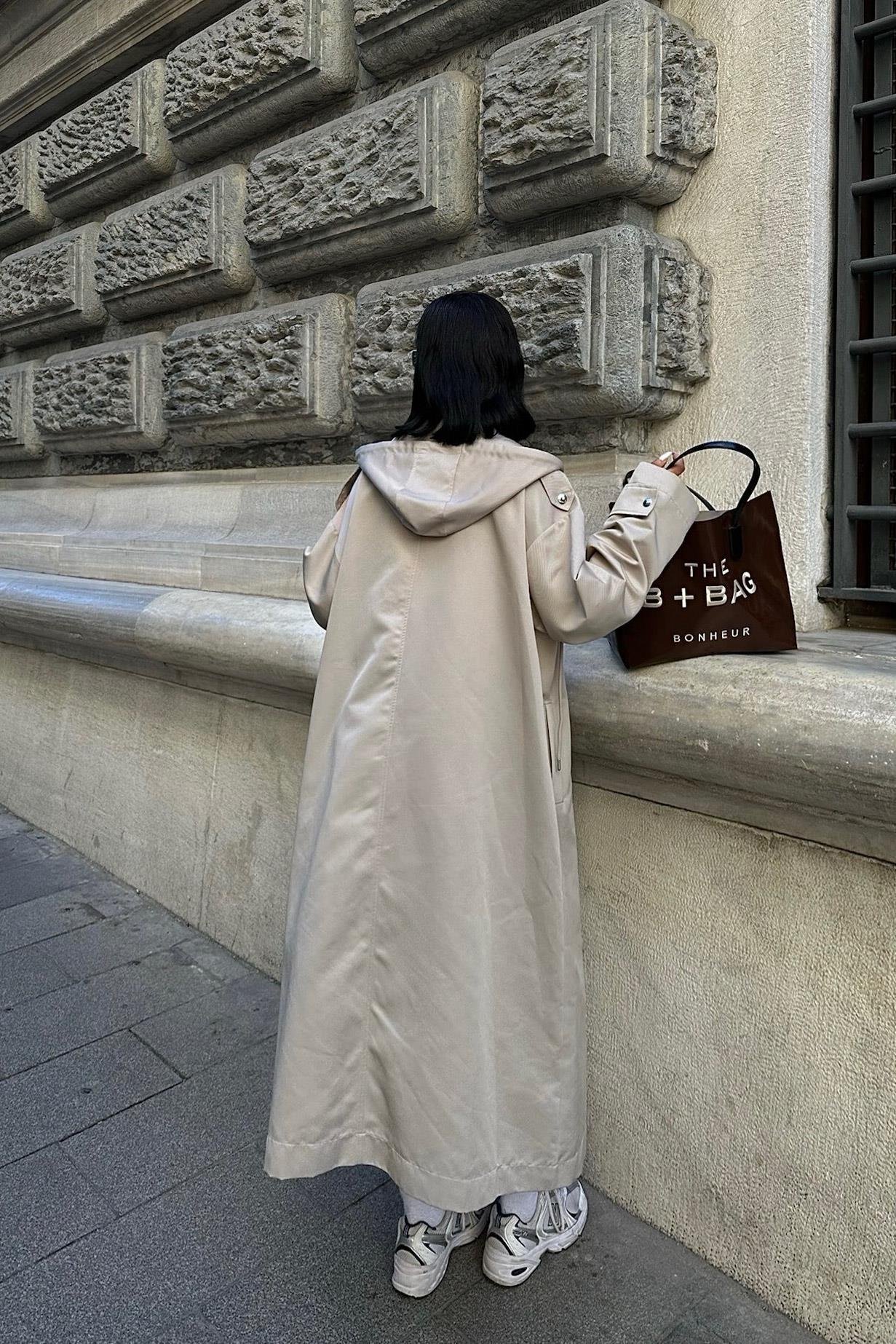 Dennis Oversize Kapşonlu Trençkot 7056