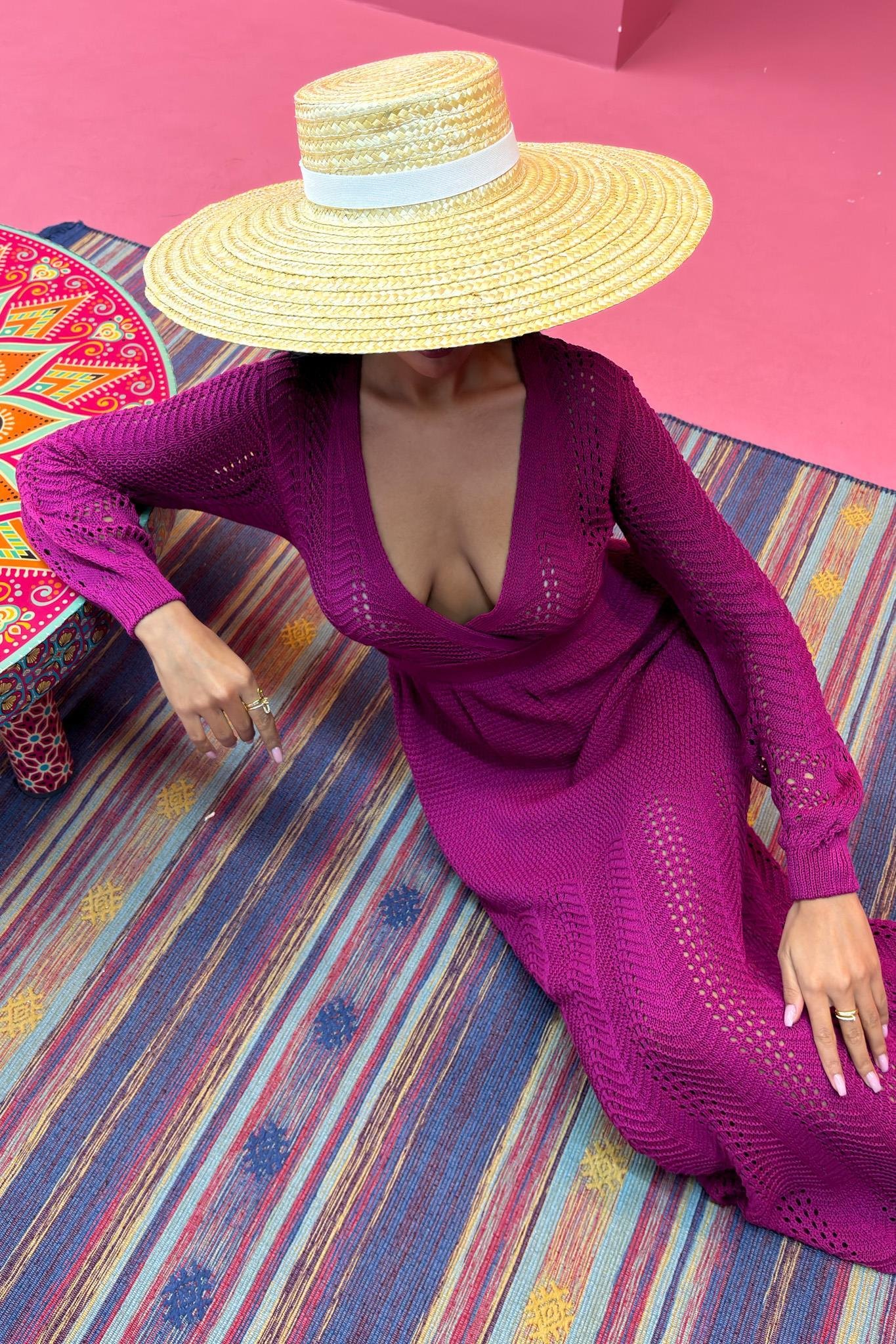 Derin Yaka Triko Elbise 2856 R1-F-K3