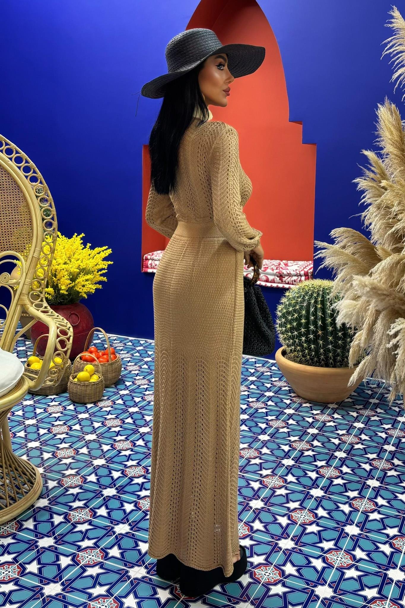 Derin Yaka Triko Elbise 2856 R1-F-K3