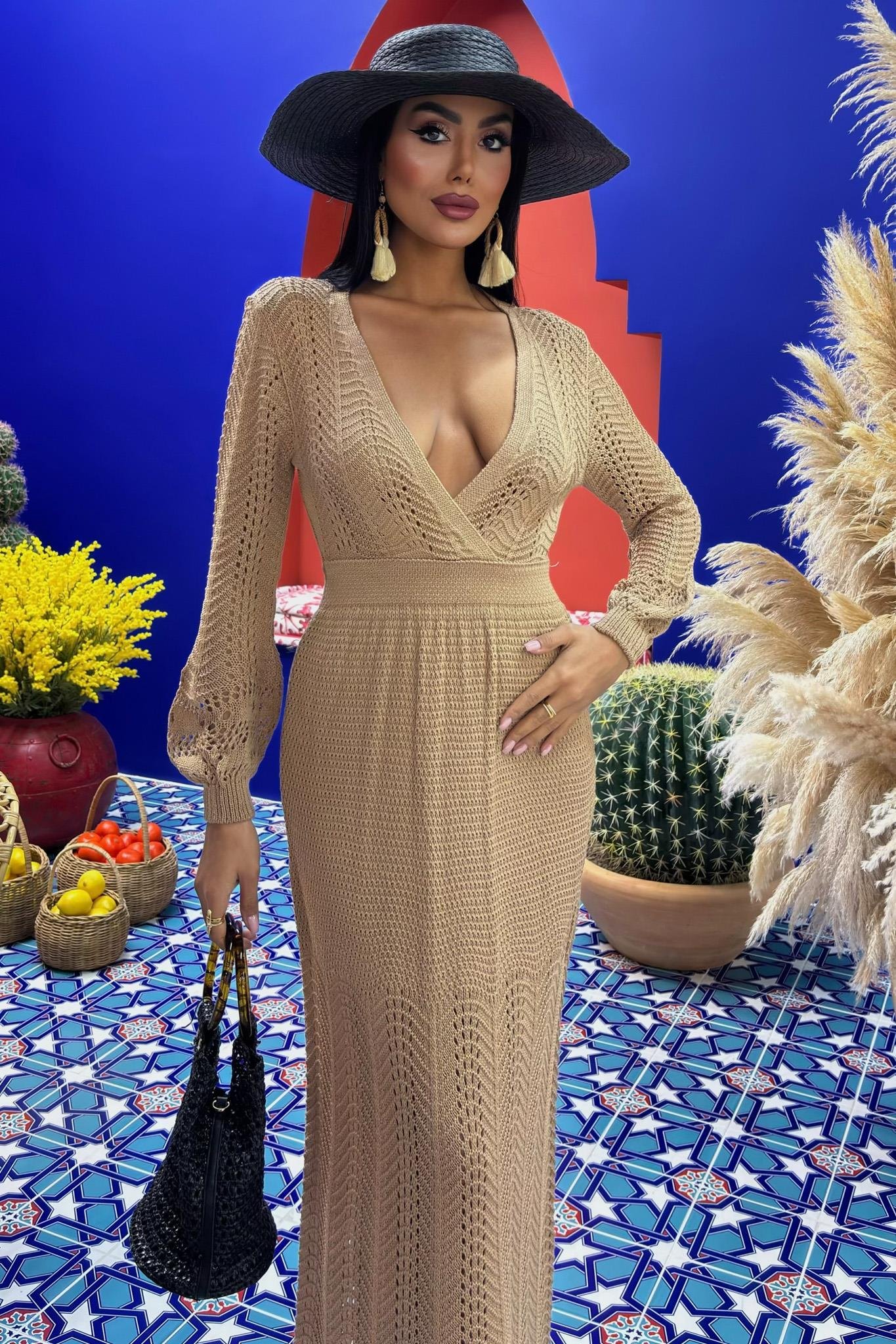 Derin Yaka Triko Elbise 2856 R1-F-K3