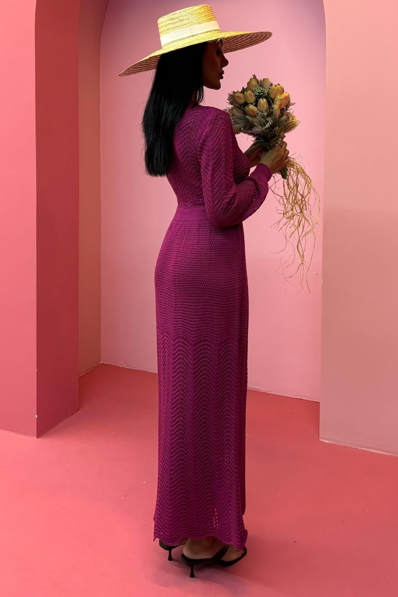 Derin Yaka Triko Elbise 2856 R1-F-K3