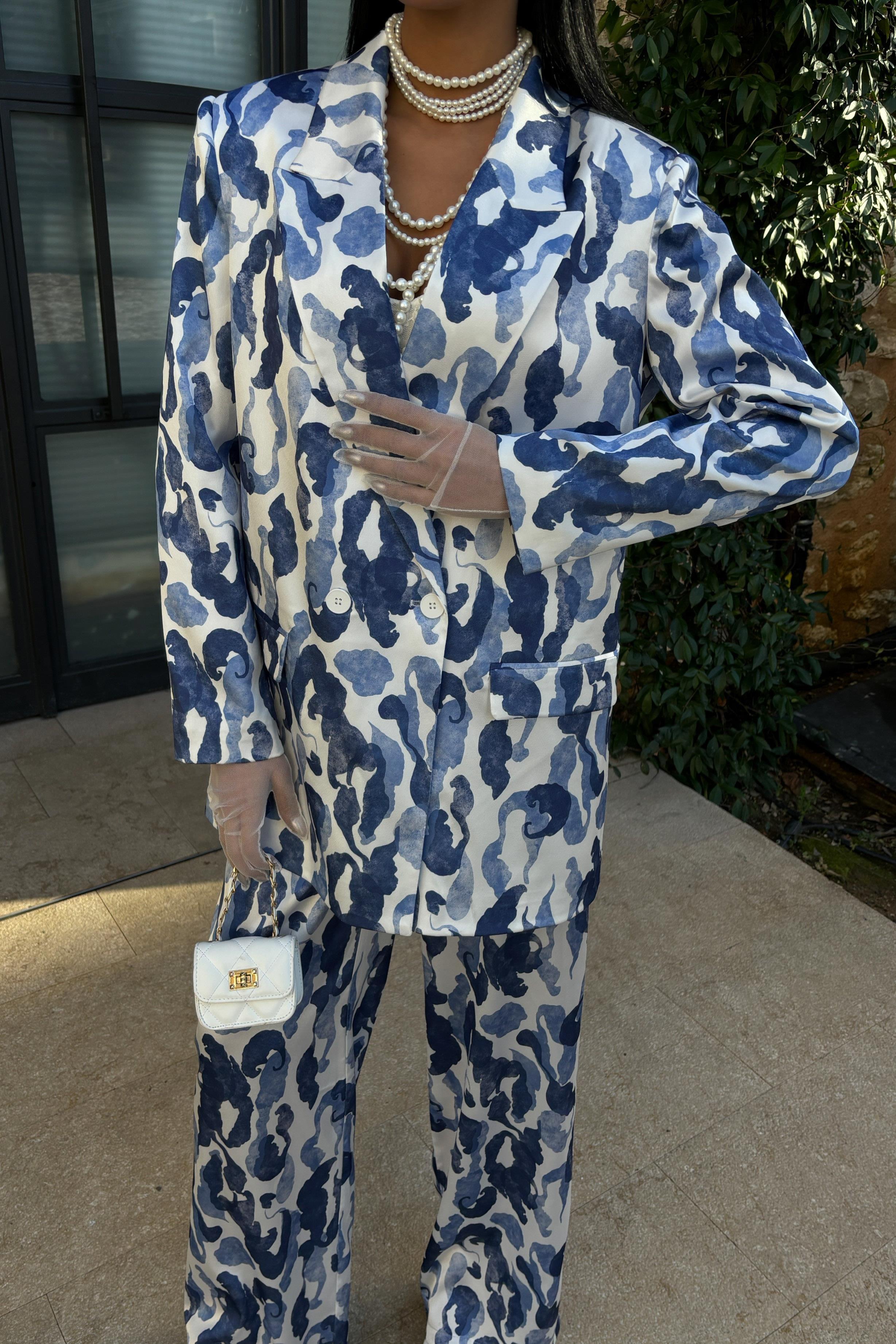 Desenli Chanel Saten Takım 10020 R6-A-K4