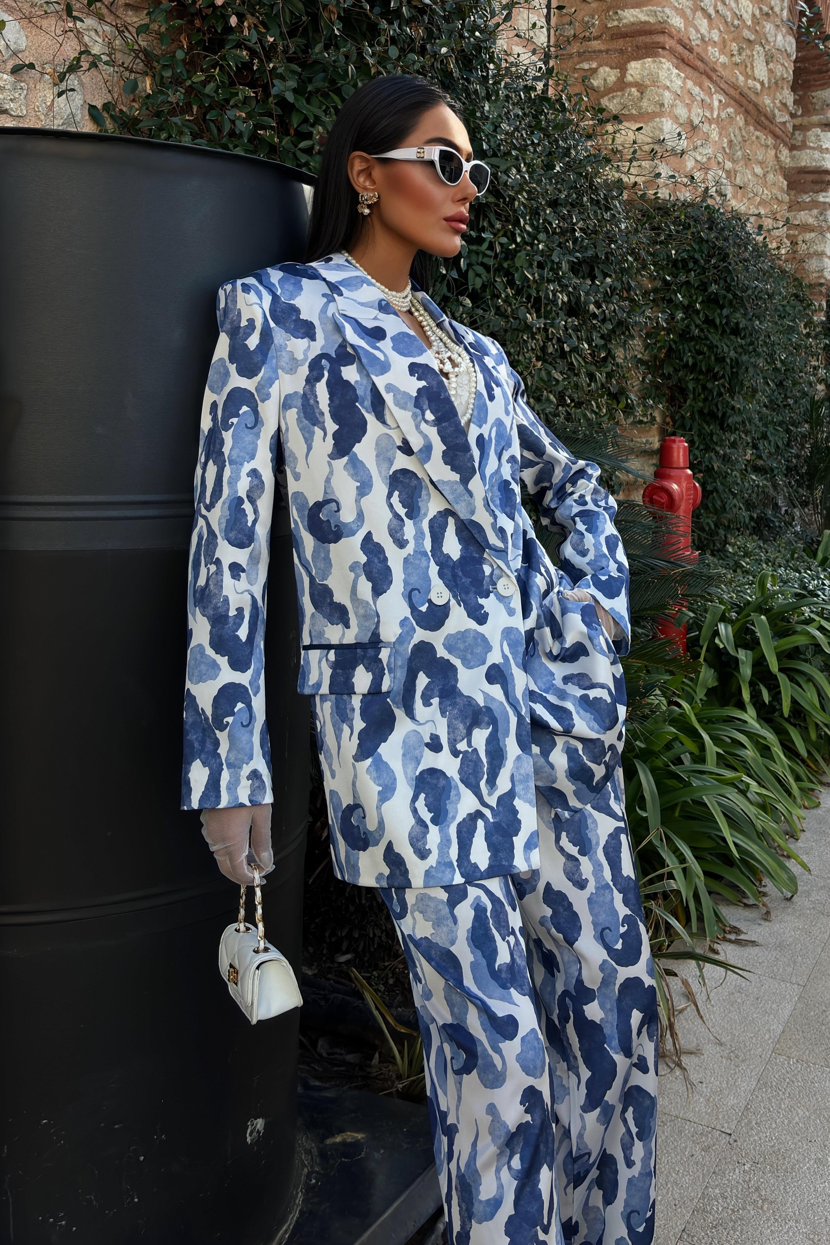 Desenli Chanel Saten Takım 10020 R6-A-K4