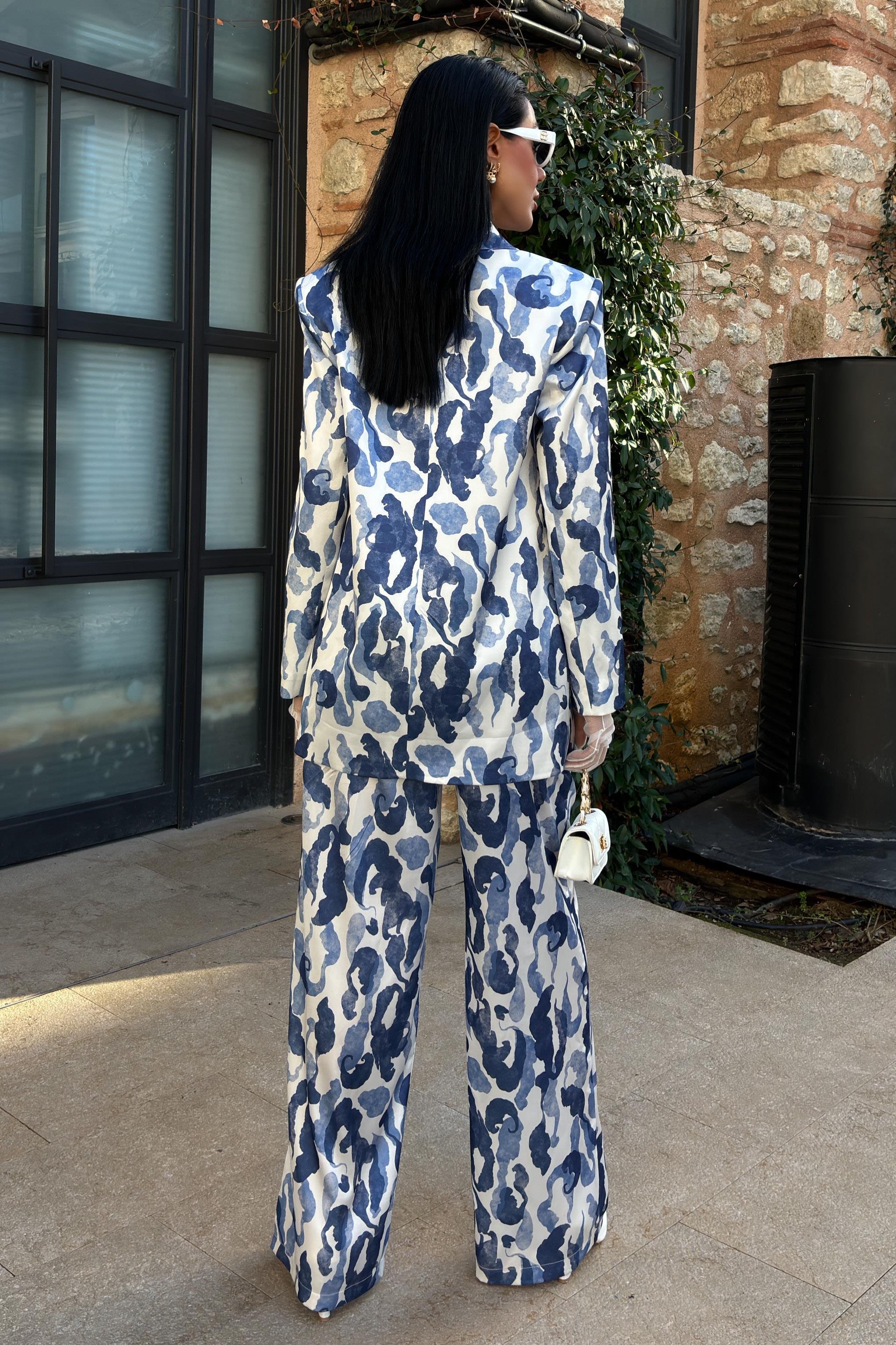 Desenli Chanel Saten Takım 10020 R6-A-K4