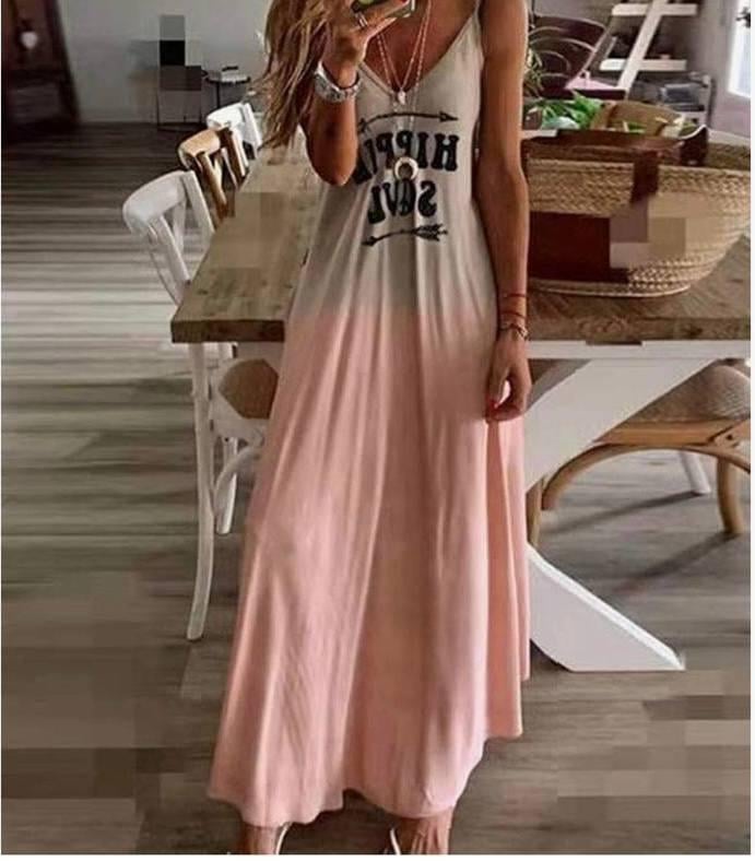 Digital Baskı V Yaka Süprem Kumaş Elbise